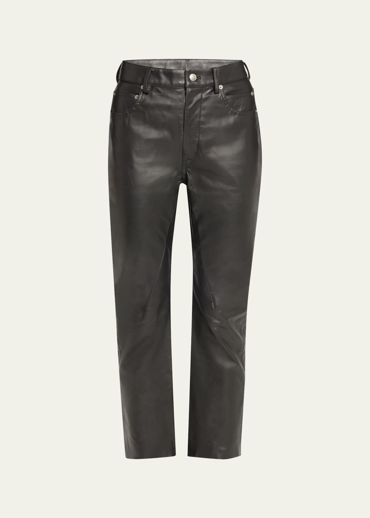Rick Owens Detroit Bootcut Leather Pants Image 1 of 5