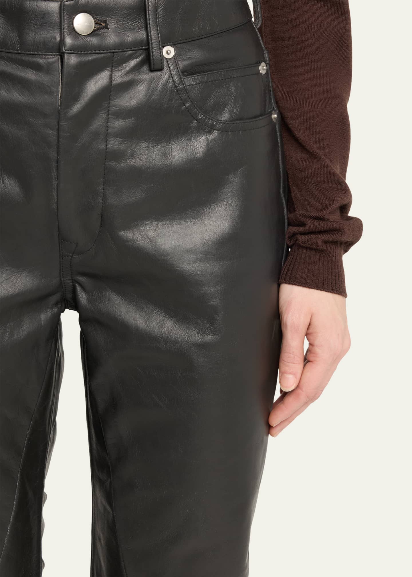 Rick Owens Detroit Bootcut Leather Pants Image 5 of 5