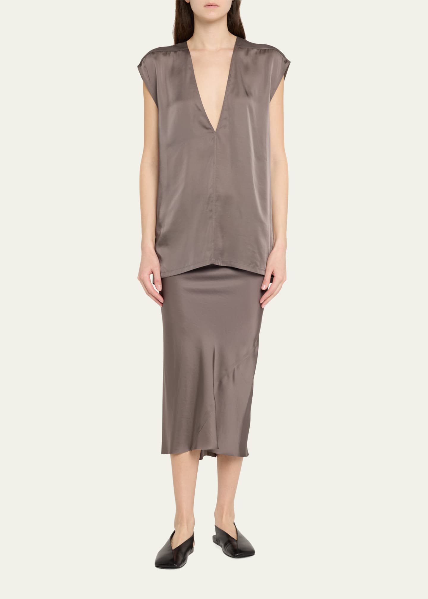 Rick Owens A-Line Bias Midi Skirt Image 2 of 5
