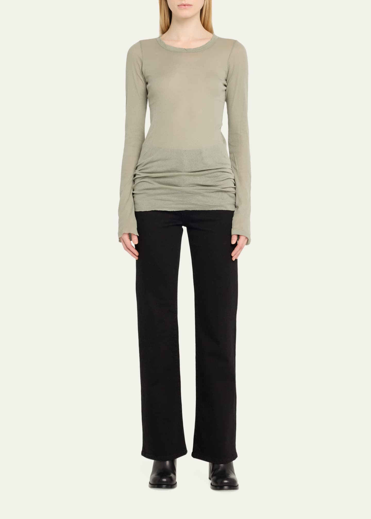 Rick Owens Long Sleeve Mini Rib Top Image 2 of 5