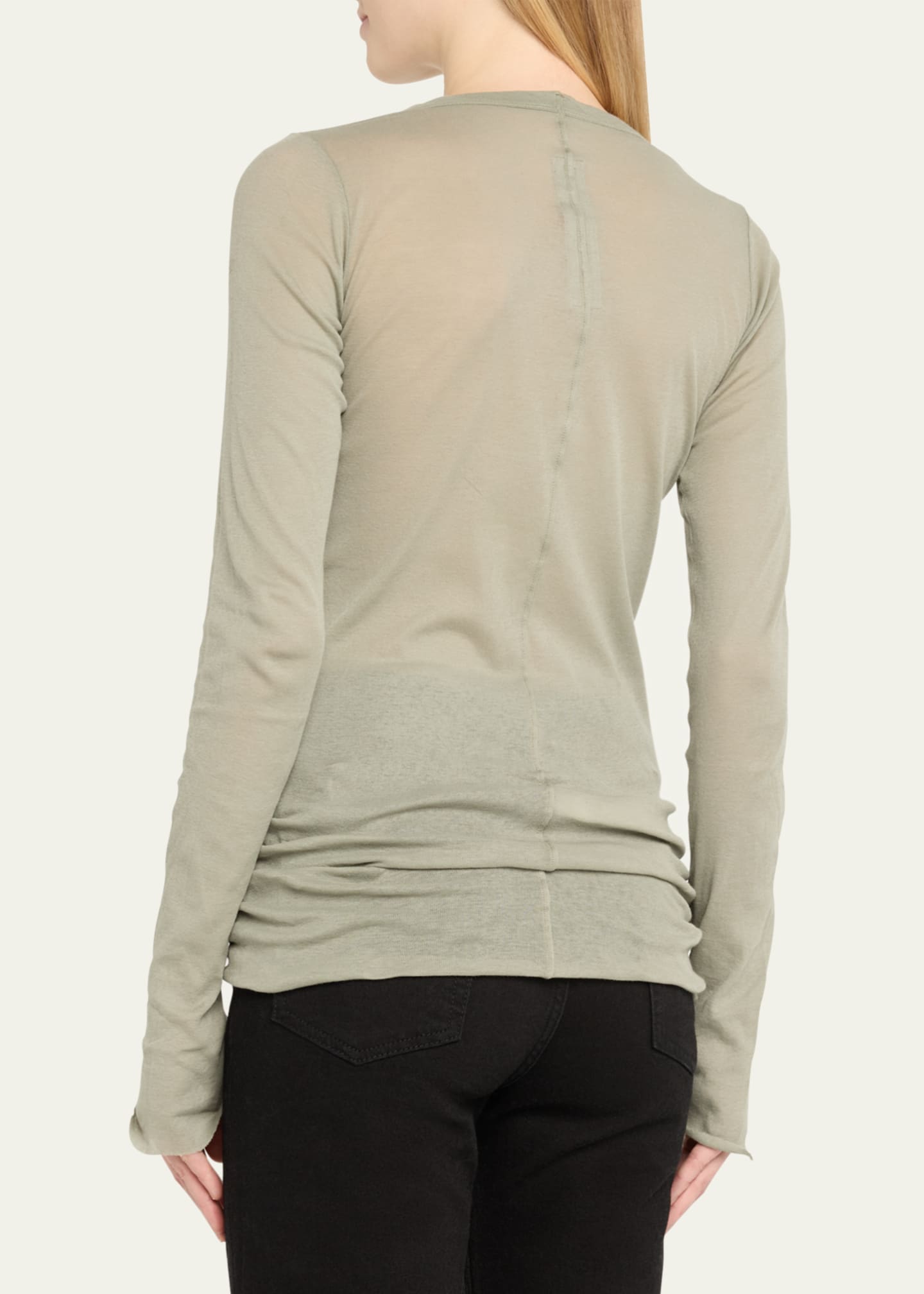 Rick Owens Long Sleeve Mini Rib Top Image 3 of 5