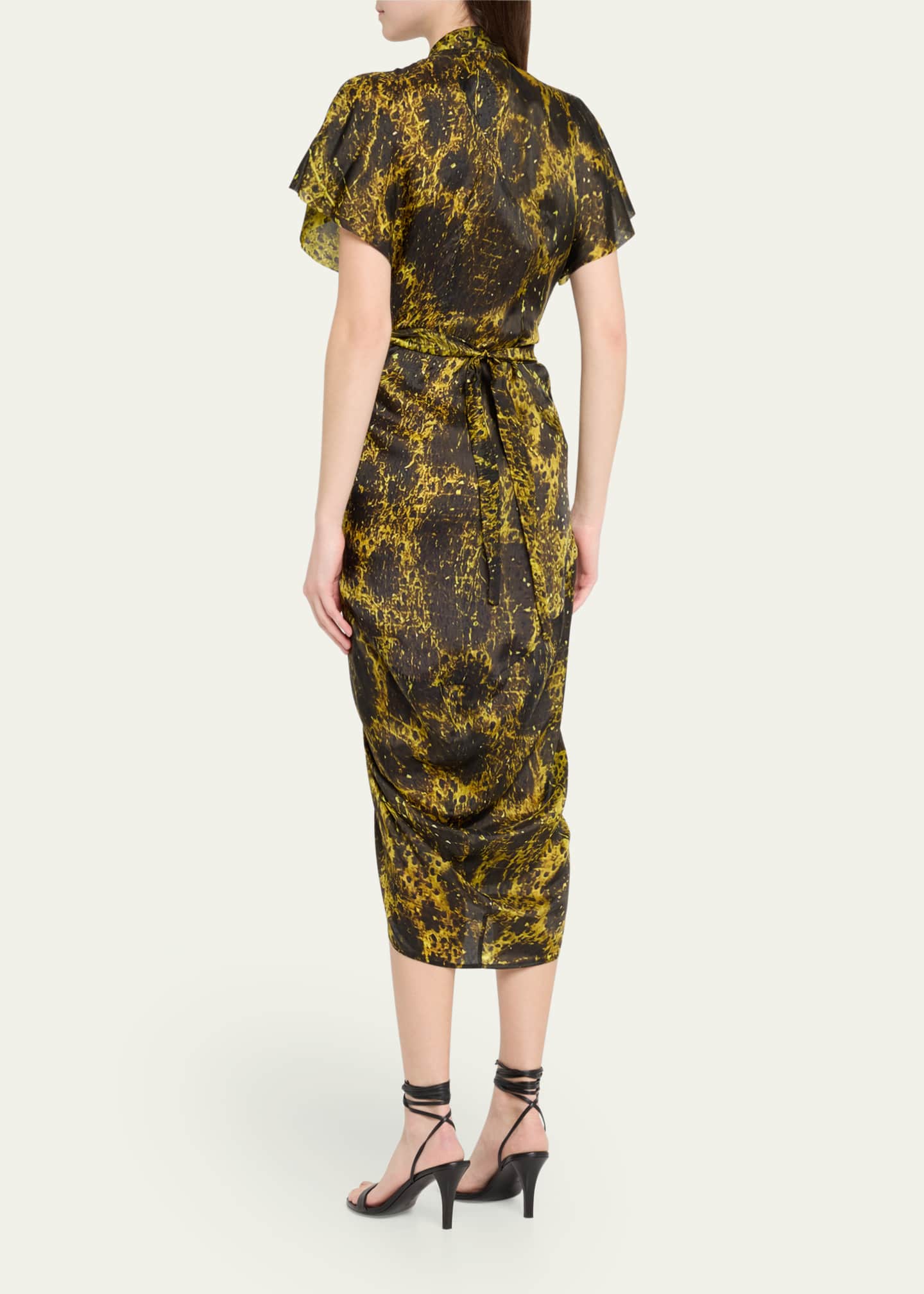 Rick Owens Printed Wrap Midi Dress Image 3 of 5