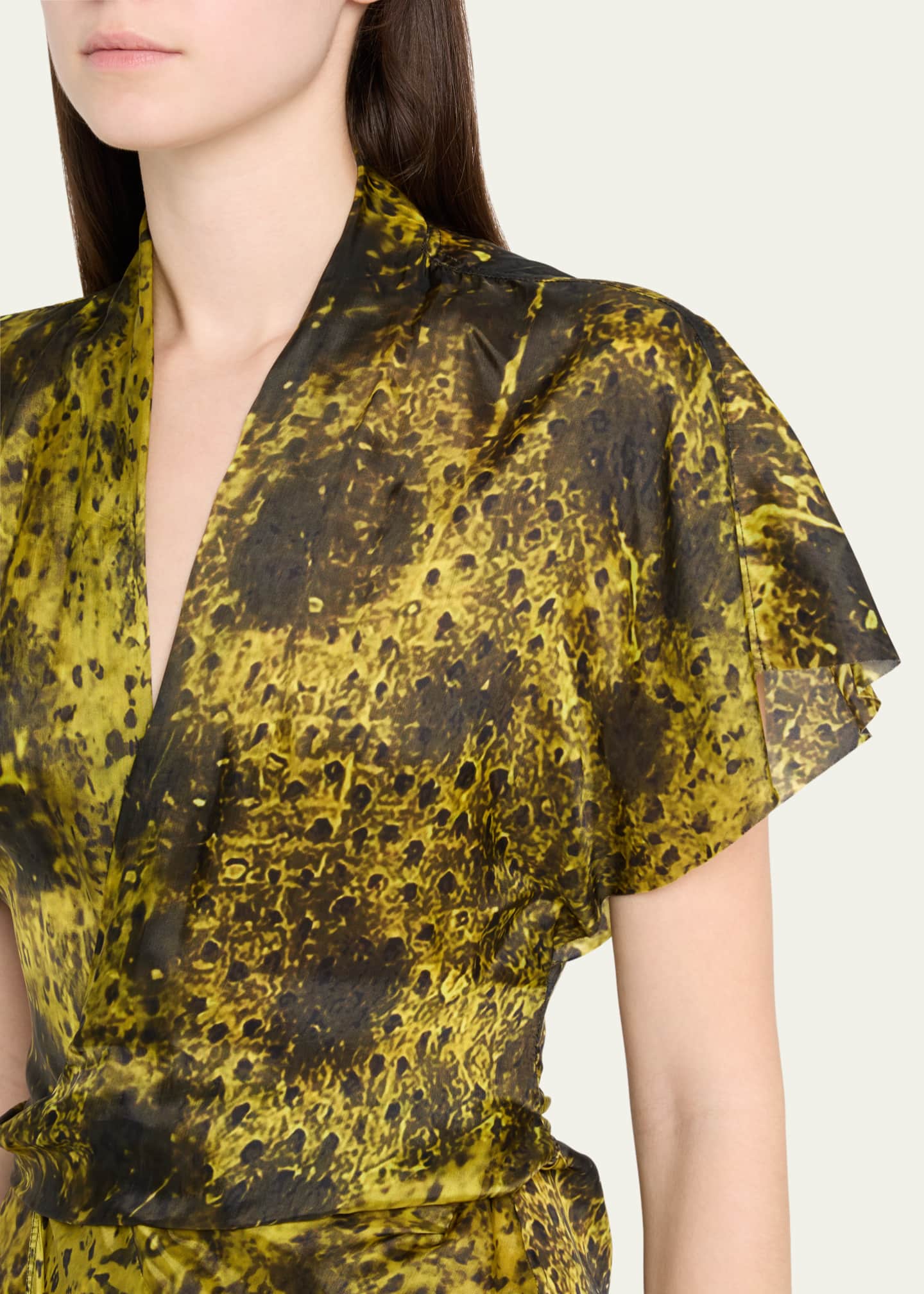 Rick Owens Printed Wrap Midi Dress Image 5 of 5
