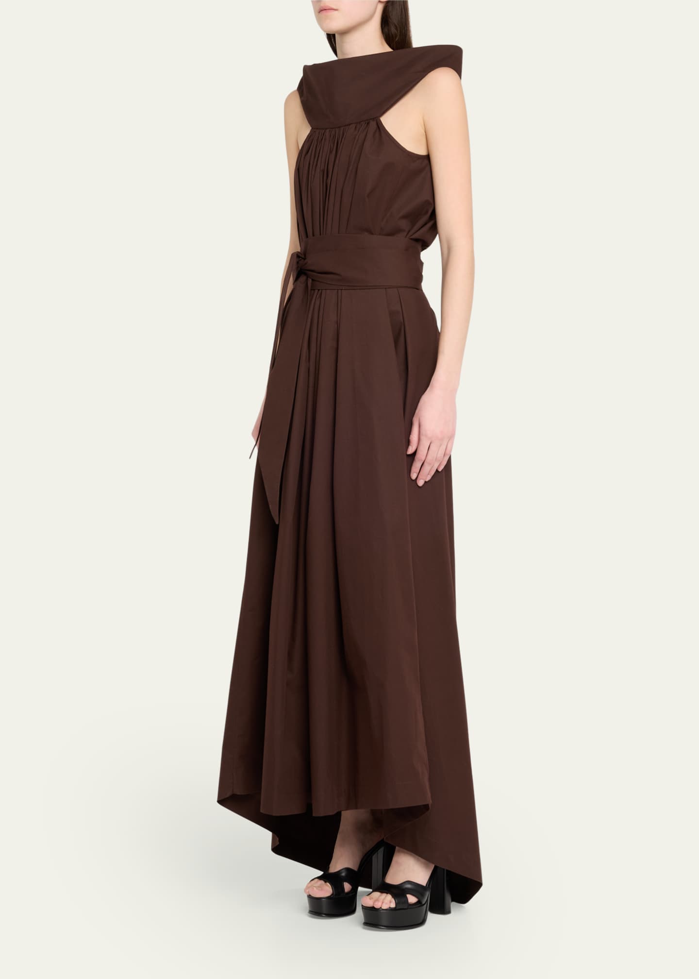Rick Owens Chalice Cutout Gathered High-Low Gown Image 4 of 5