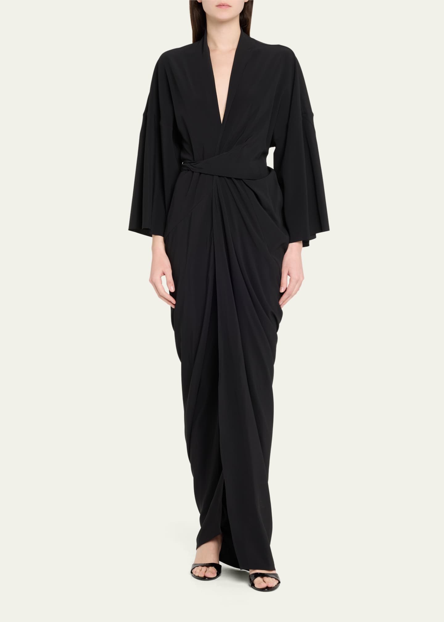 Rick Owens Wrap Silk-Blend Gown Image 2 of 5