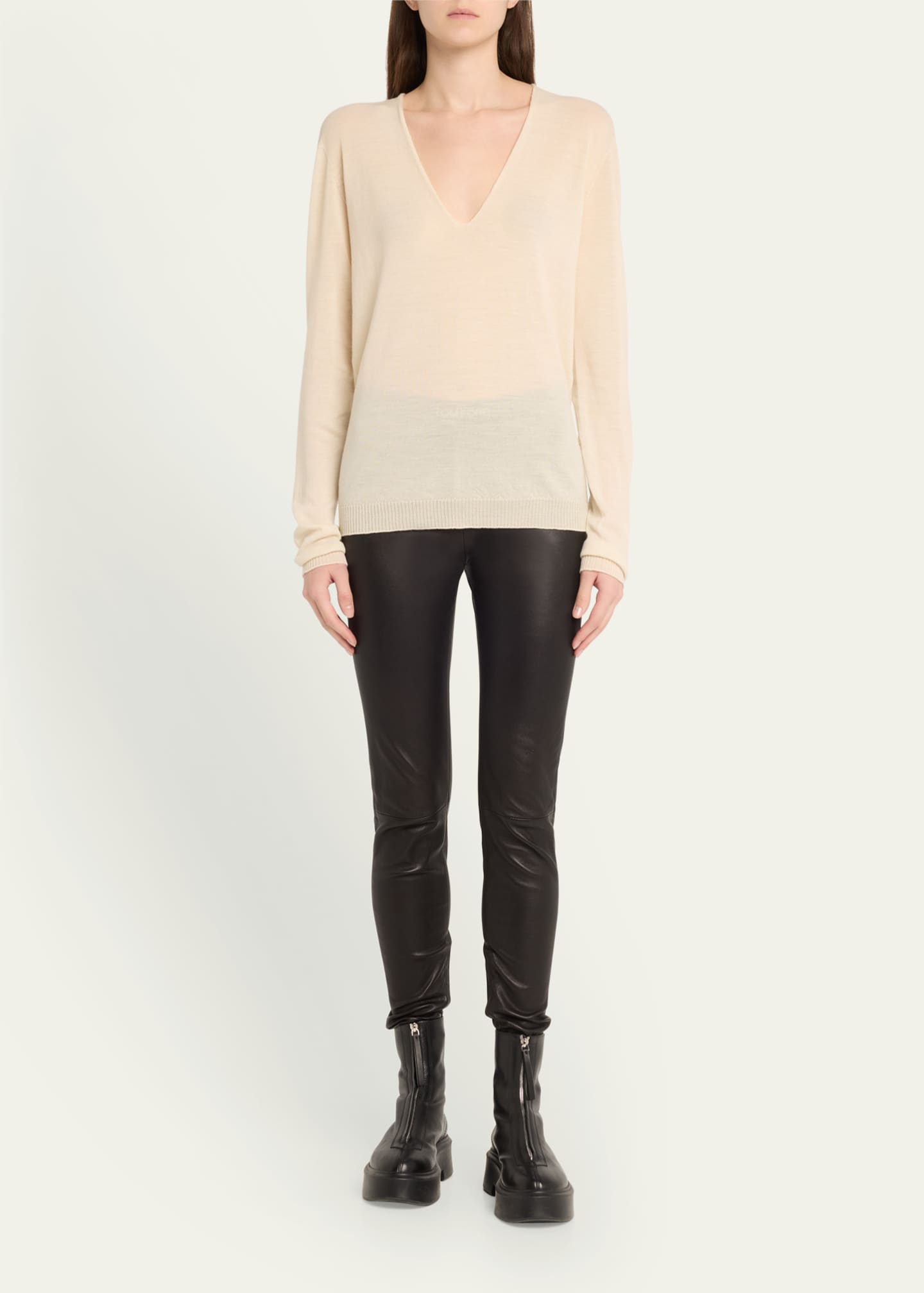 Rick Owens V-Neck Wool Sweater Image 2 of 5