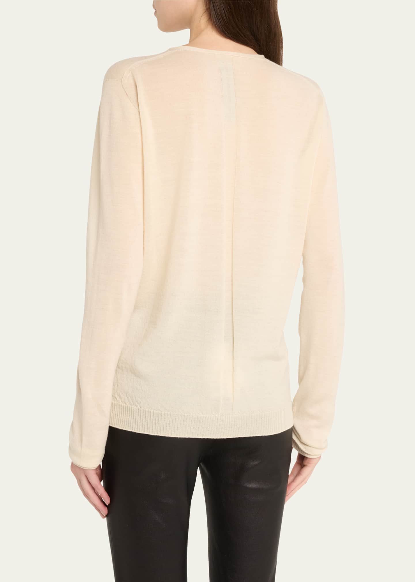 Rick Owens V-Neck Wool Sweater Image 3 of 5