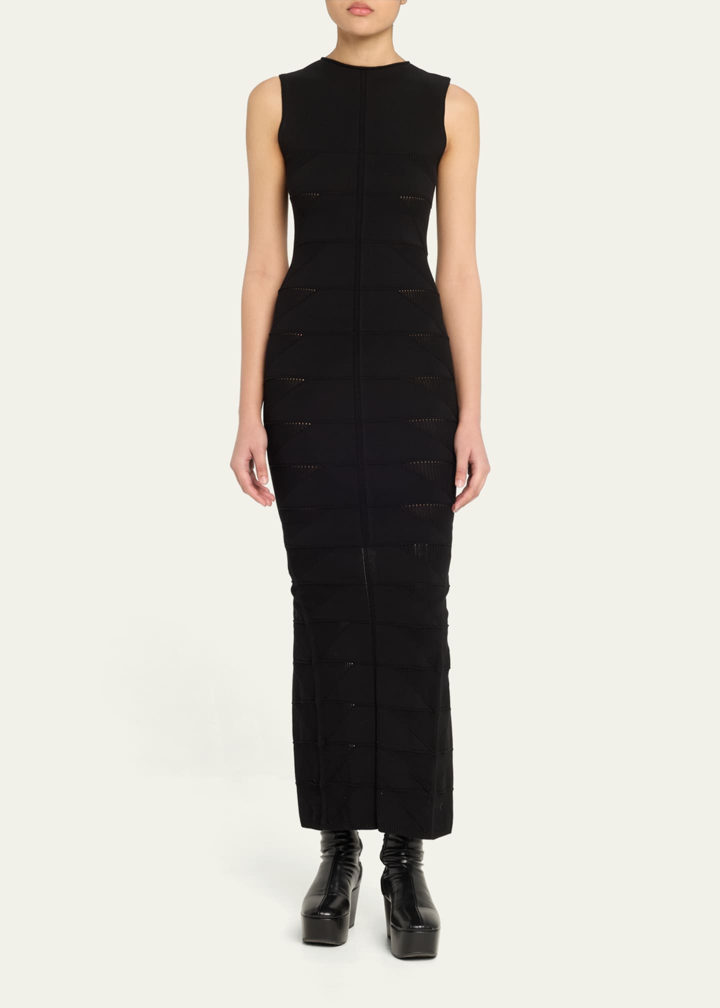 Rick Owens Motivo Geometric Cut Out Knit Tank Dress Image 2 of 5