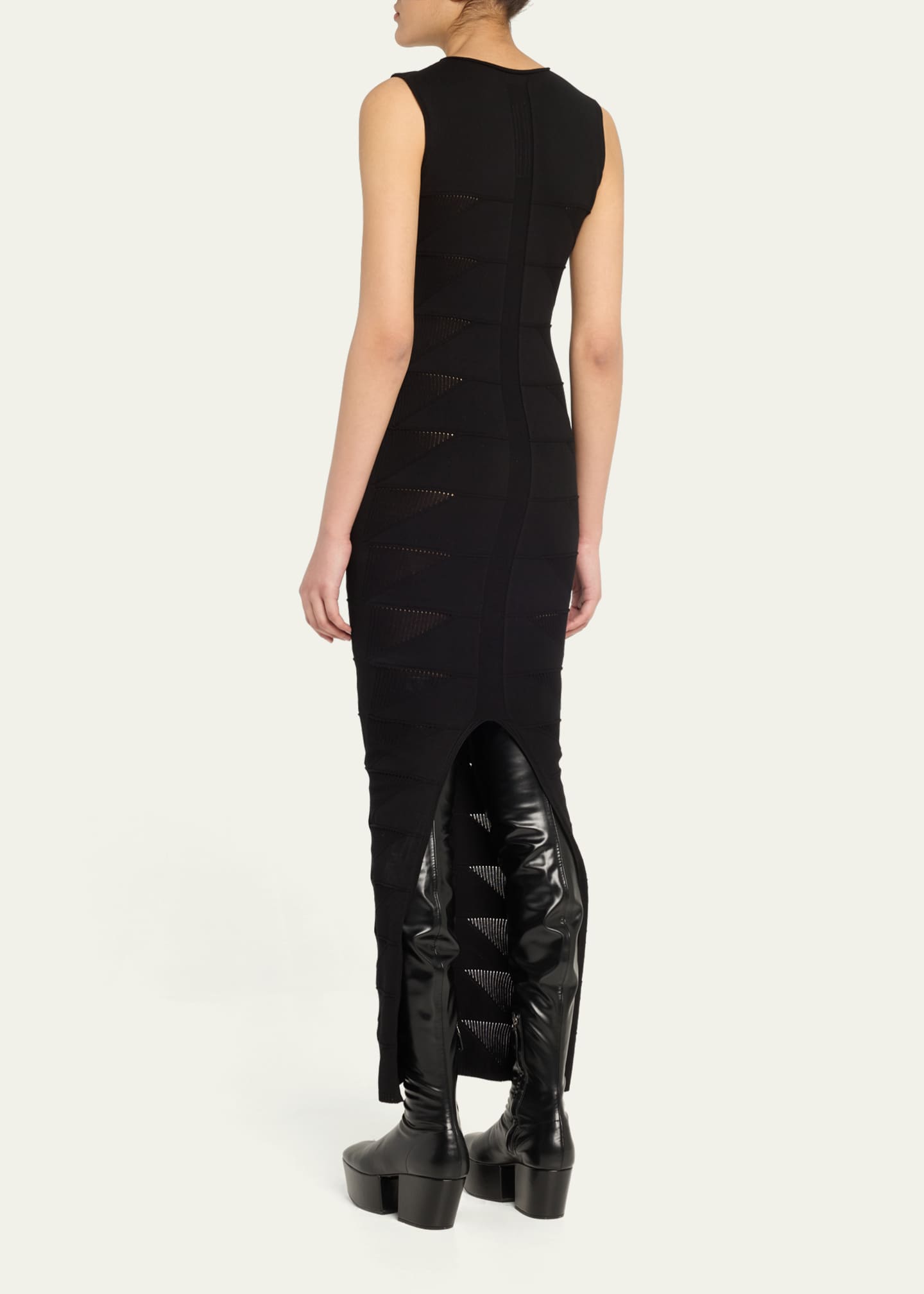 Rick Owens Motivo Geometric Cut Out Knit Tank Dress Image 3 of 5