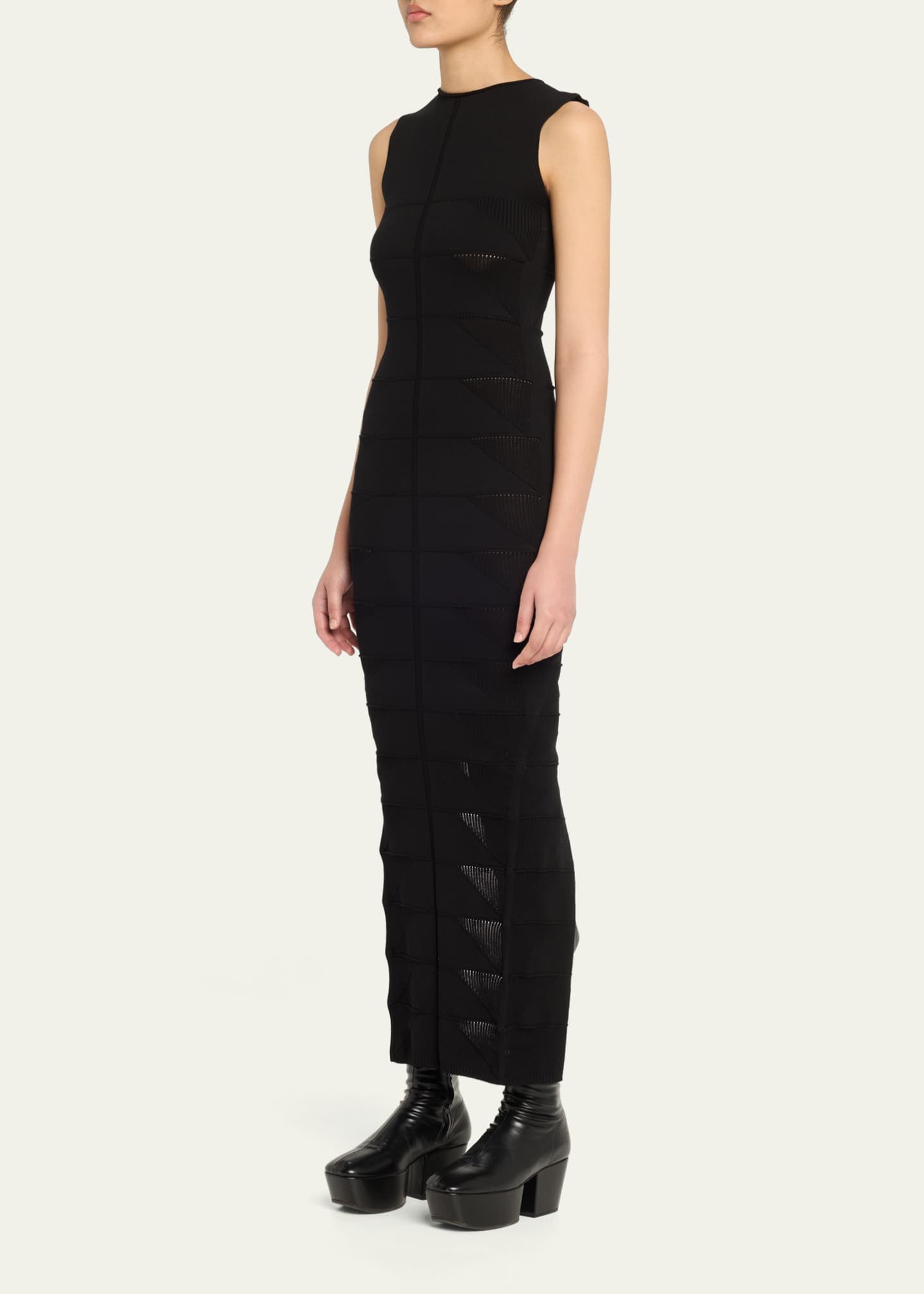 Rick Owens Motivo Geometric Cut Out Knit Tank Dress Image 4 of 5