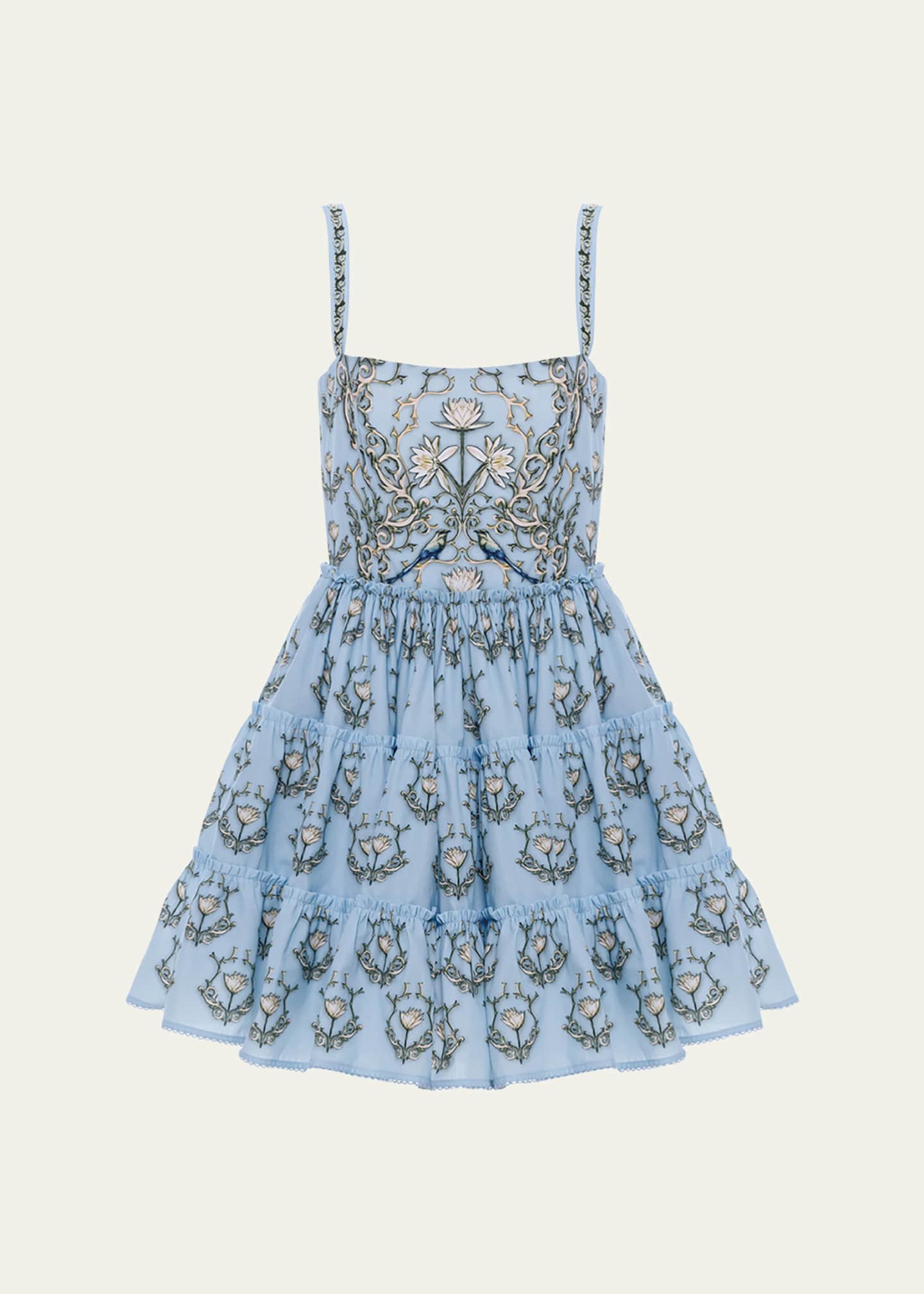 Agua by Agua Bendita Lima Soledad Tiered Mini Dress Image 1 of 4