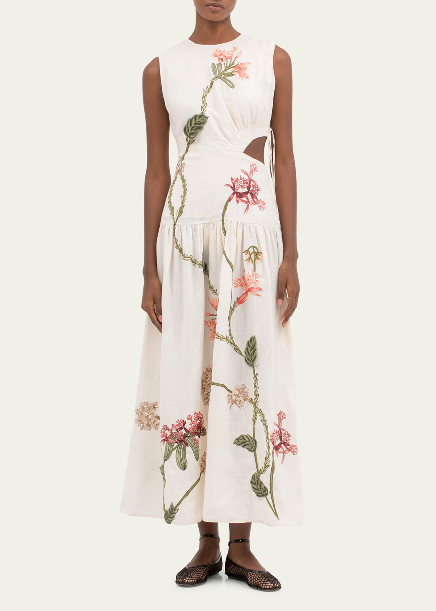 Agua by Agua Bendita Otono Orquidea Cutout Midi Dress Image 2 of 4
