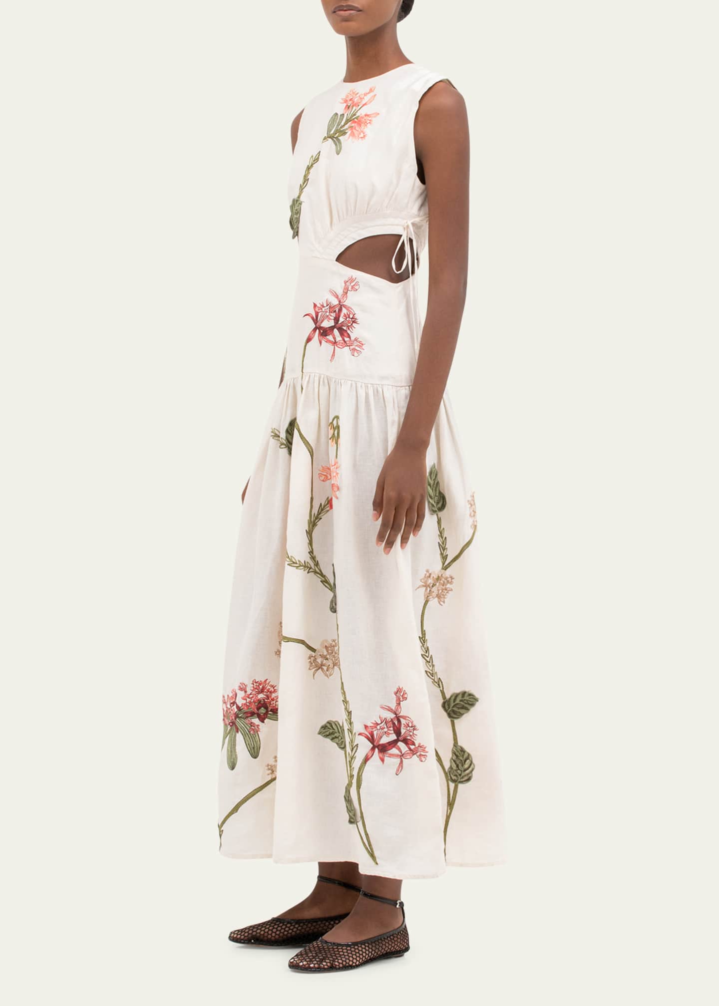 Agua by Agua Bendita Otono Orquidea Cutout Midi Dress Image 4 of 4