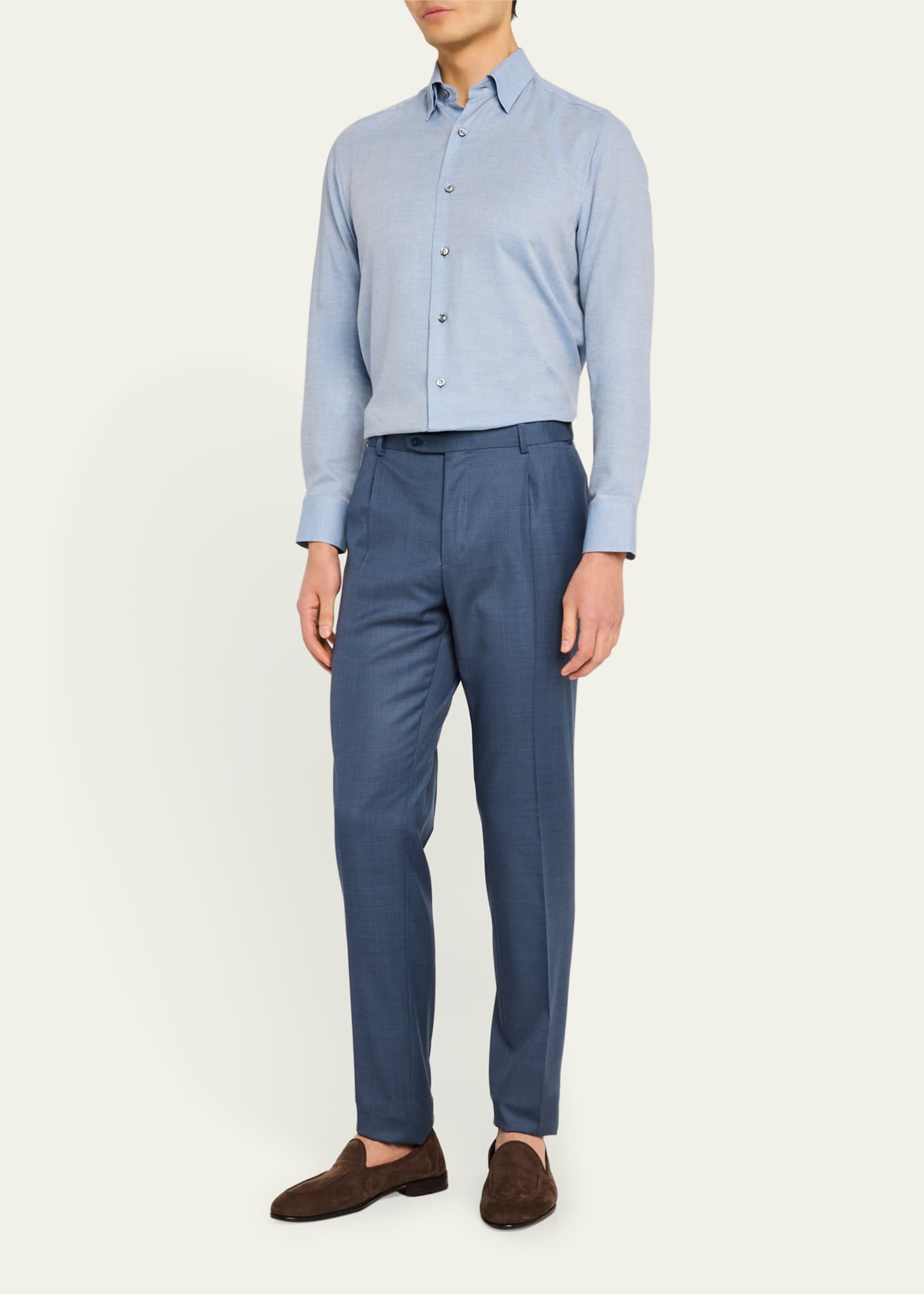 Brioni Men's Cotton and Cashmere Sport Shirt Image 2 of 5