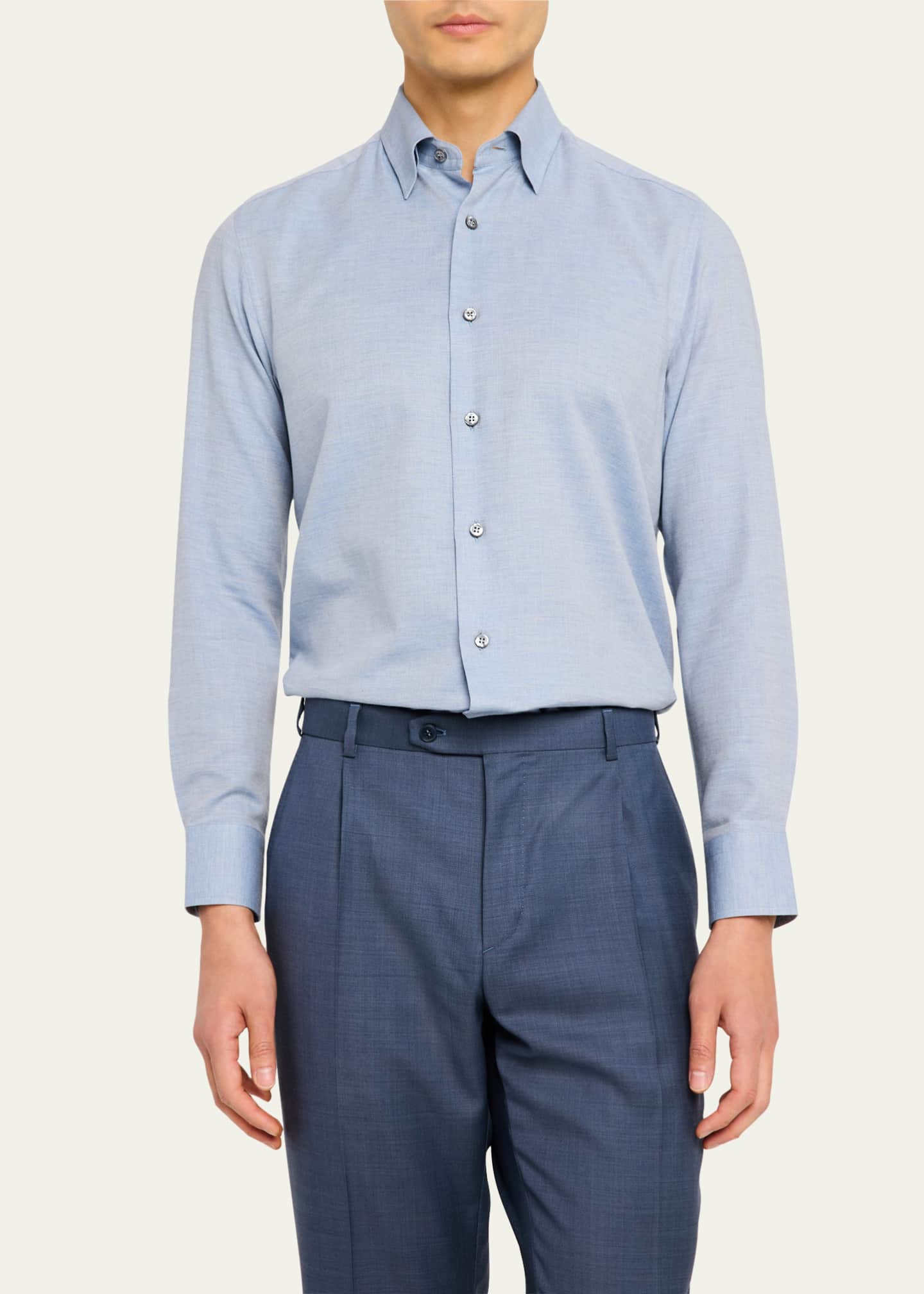 Brioni Men's Cotton and Cashmere Sport Shirt Image 4 of 5