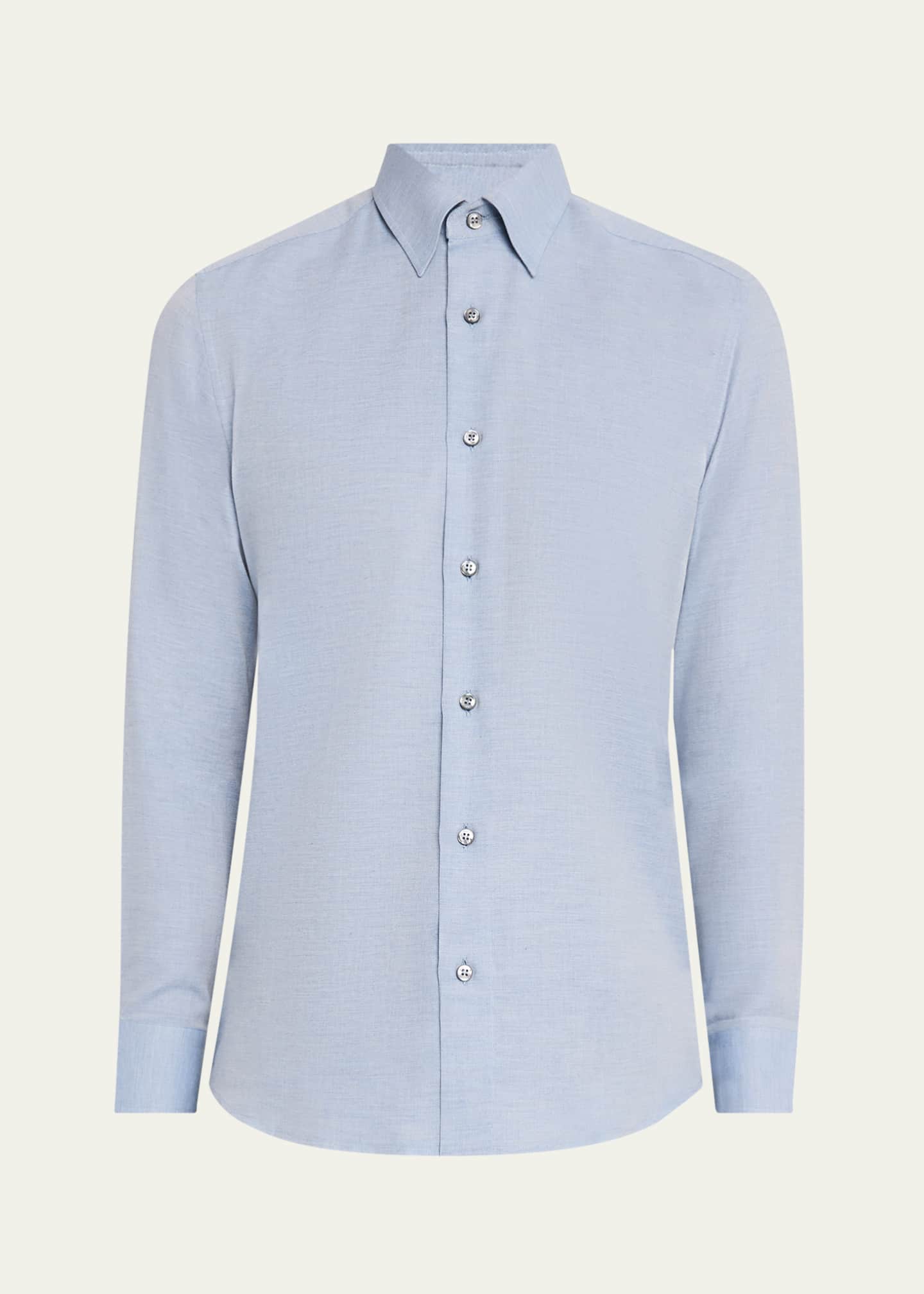 Brioni Men's Cotton and Cashmere Sport Shirt Image 1 of 5