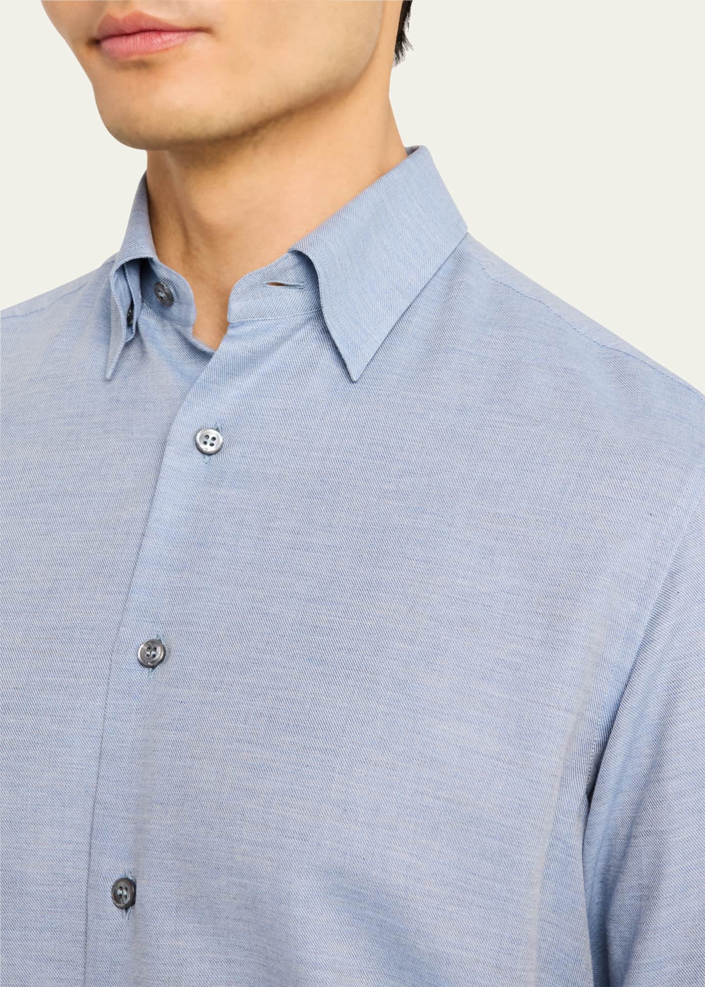 Brioni Men's Cotton and Cashmere Sport Shirt Image 5 of 5
