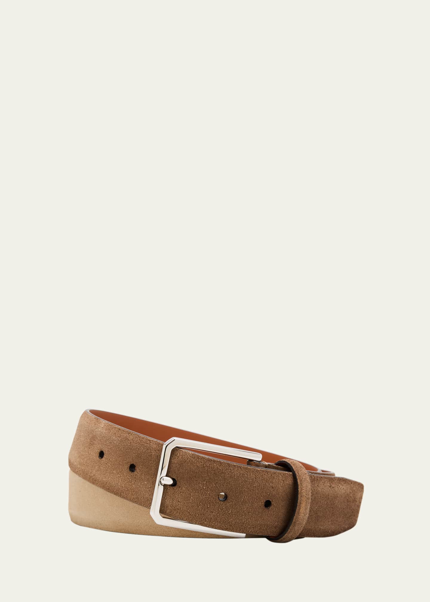 Santoni Men's Suede Rectangle-Buckle Belt Image 1 of 2