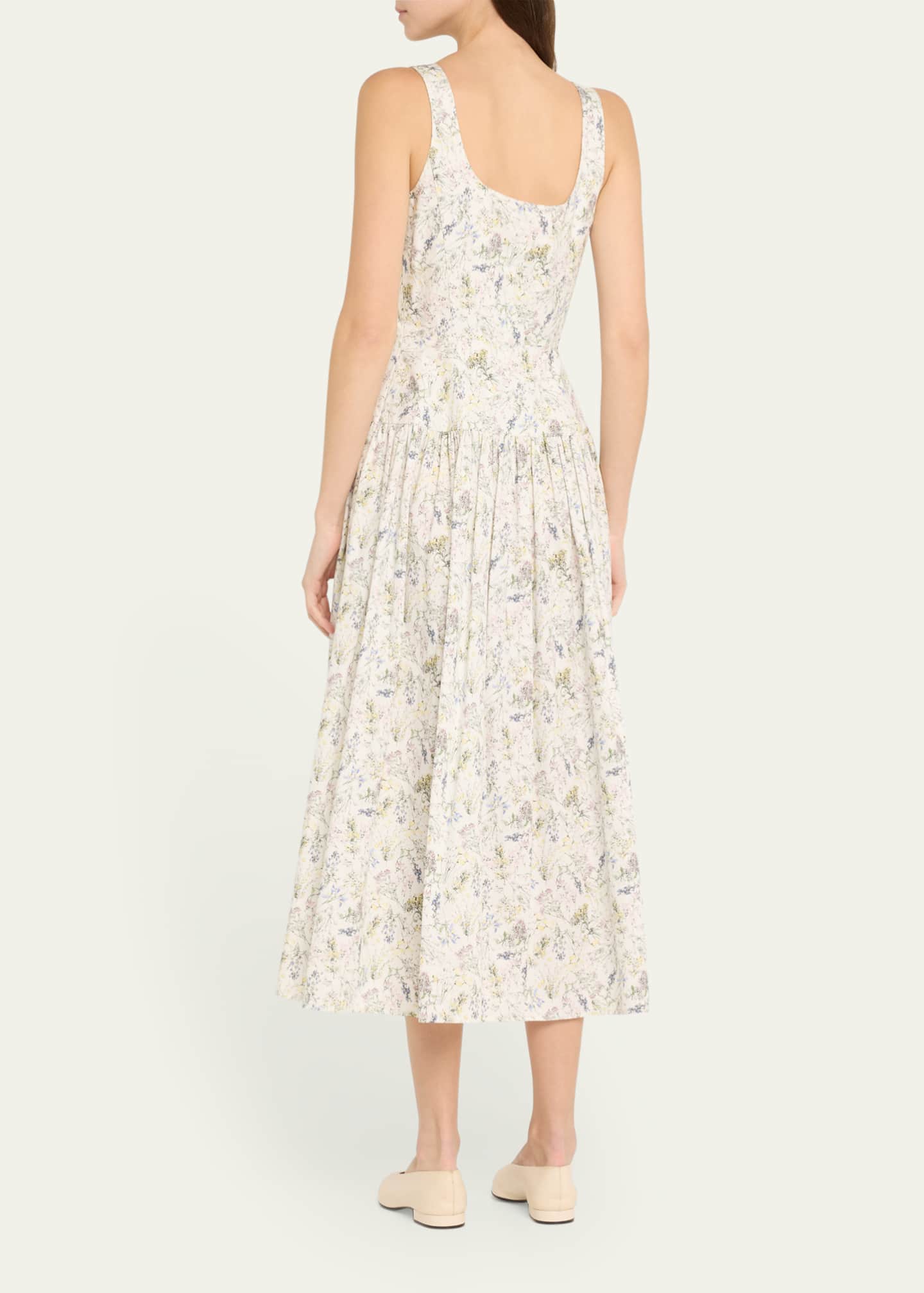 Adam Lippes Cassie Floral Poplin Midi Dress Image 3 of 5