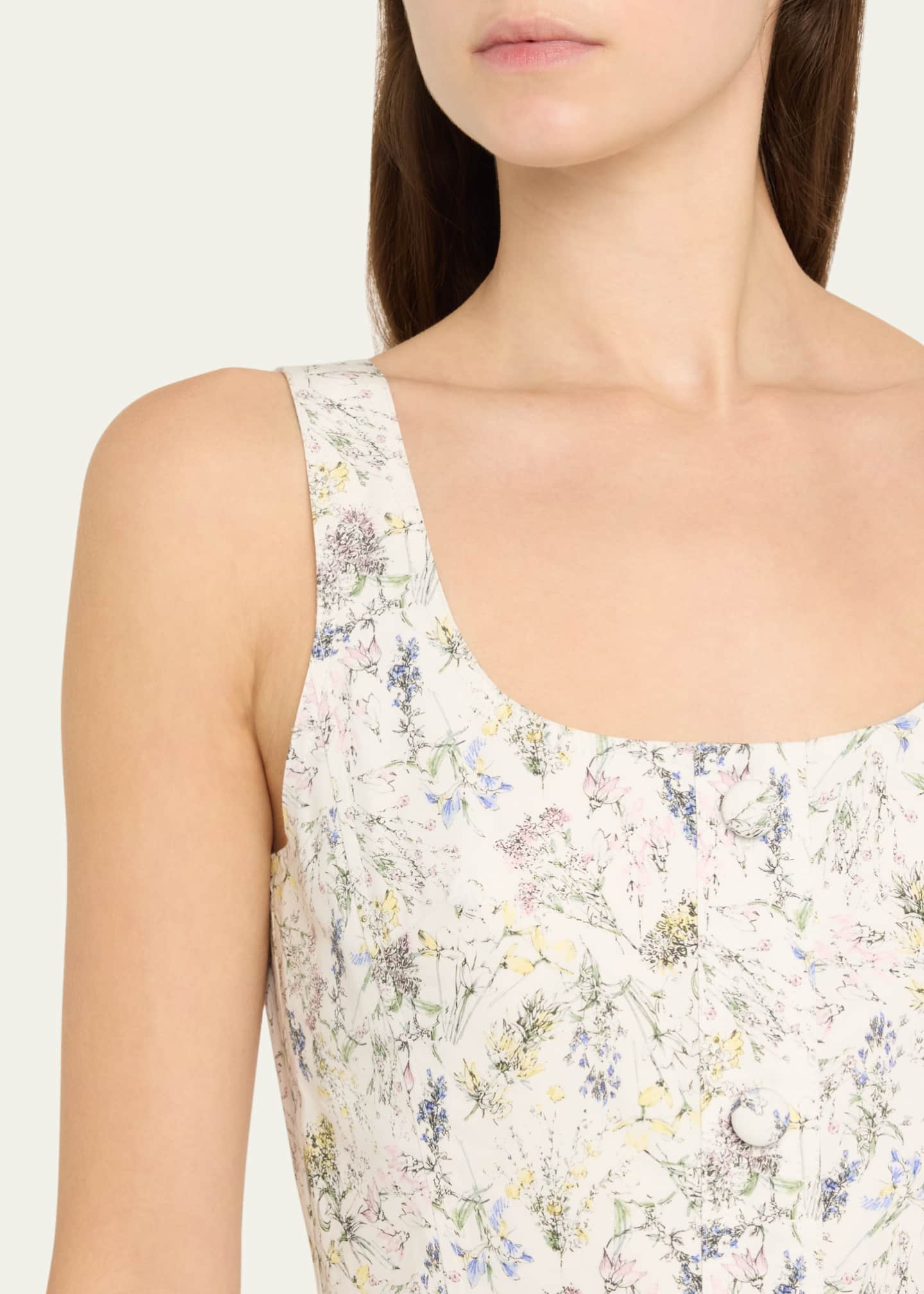 Adam Lippes Cassie Floral Poplin Midi Dress Image 5 of 5