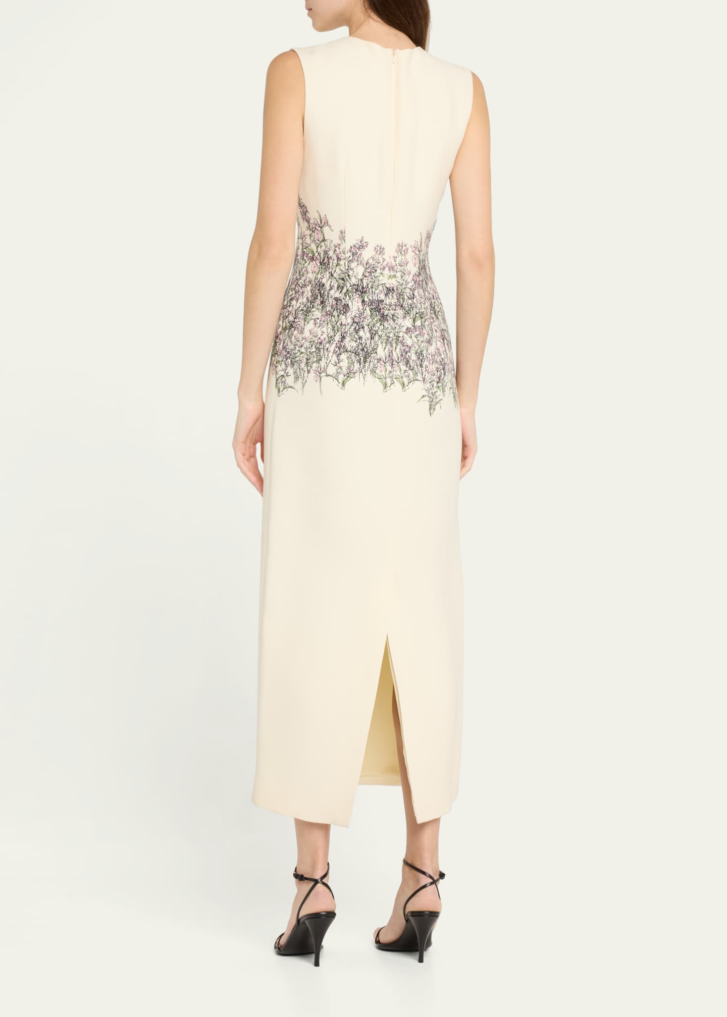 Adam Lippes Ophelia Long Printed Wool Dress Image 3 of 5