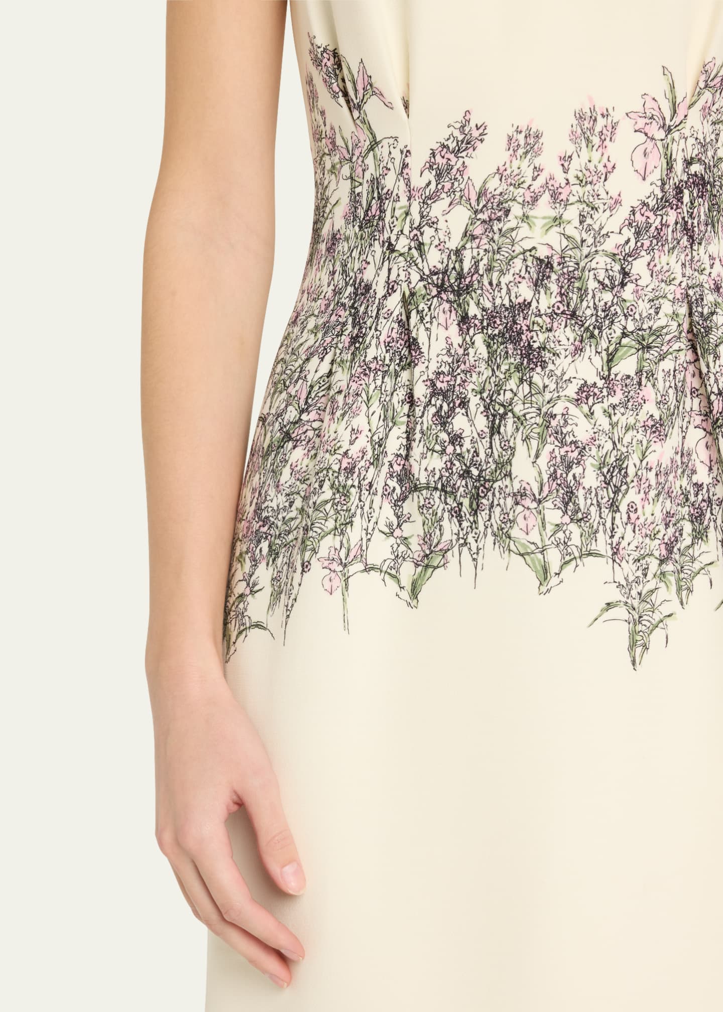 Adam Lippes Ophelia Long Printed Wool Dress Image 5 of 5