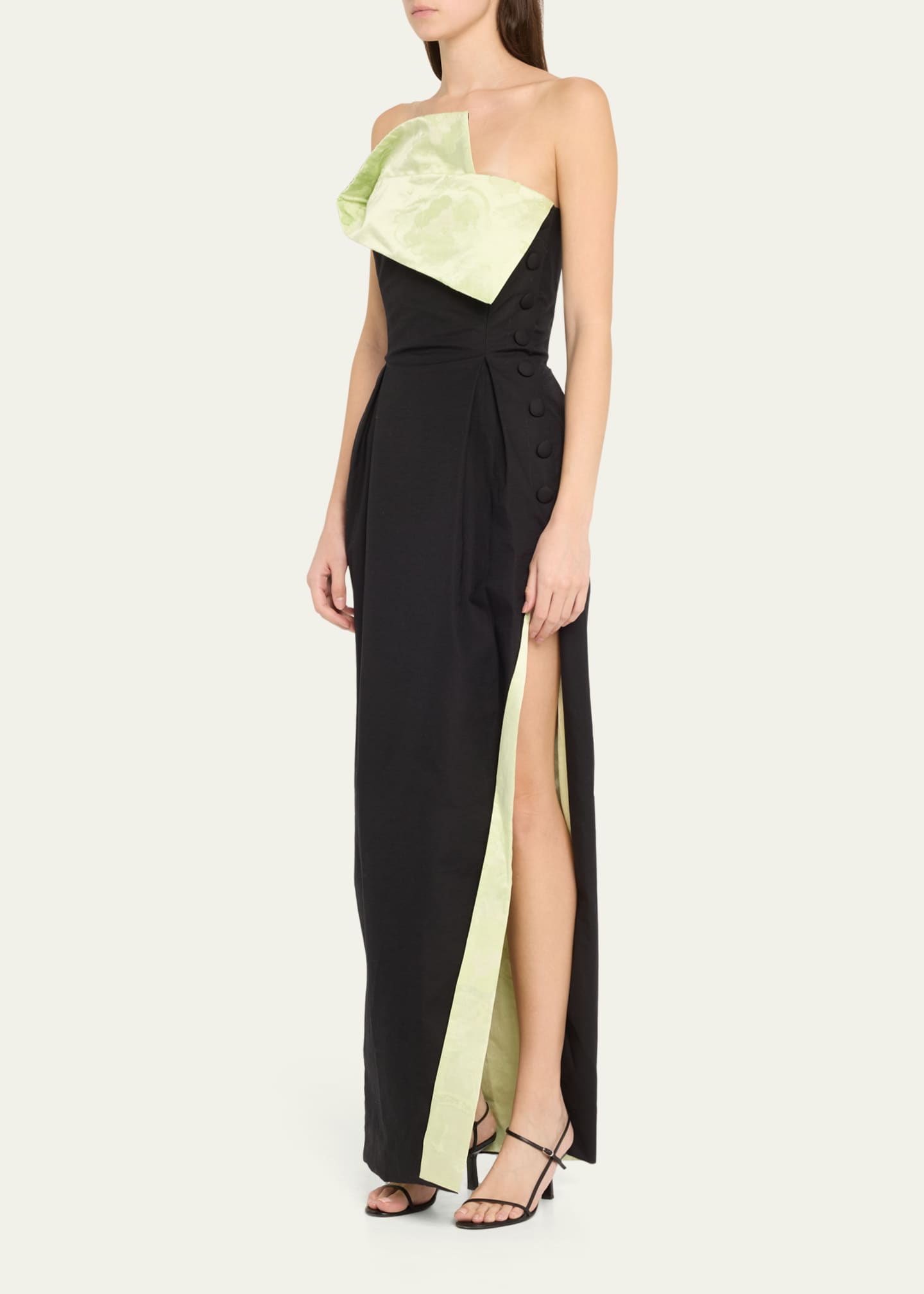 Rosie Assoulin Peep Lapel Strapless Gown Image 4 of 5