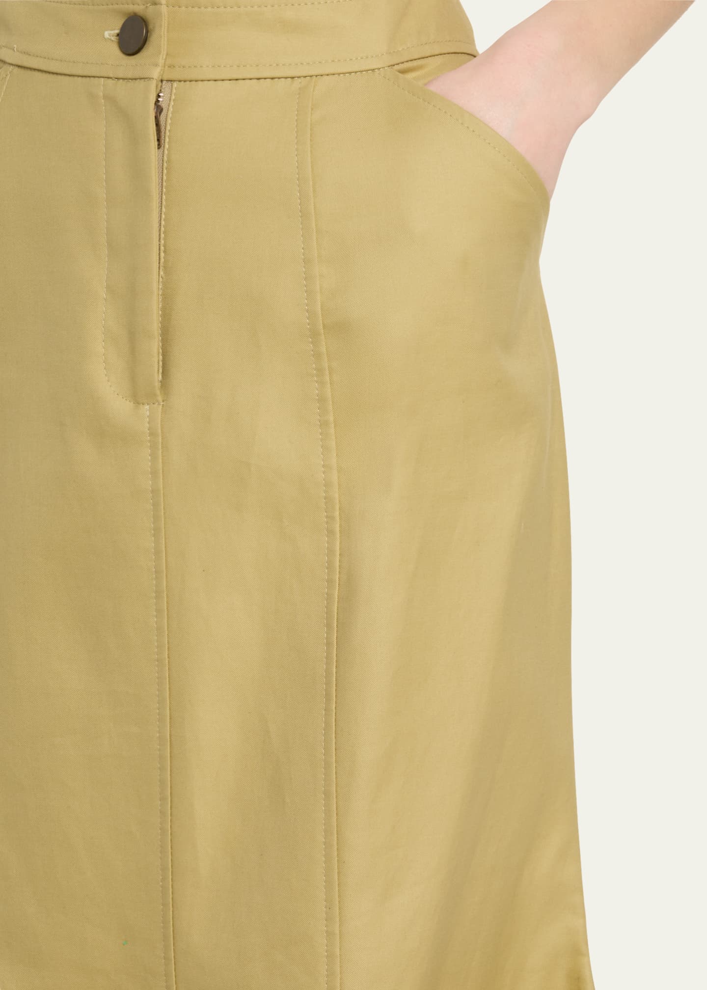 Rosie Assoulin Wave Cotton Twill Midi Skirt Image 5 of 5
