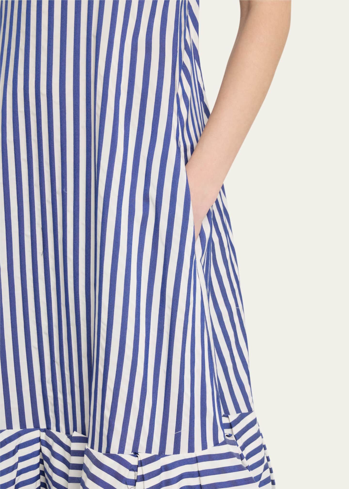 Rosie Assoulin Stripe Ruched Bust Cami Maxi Dress Image 5 of 5