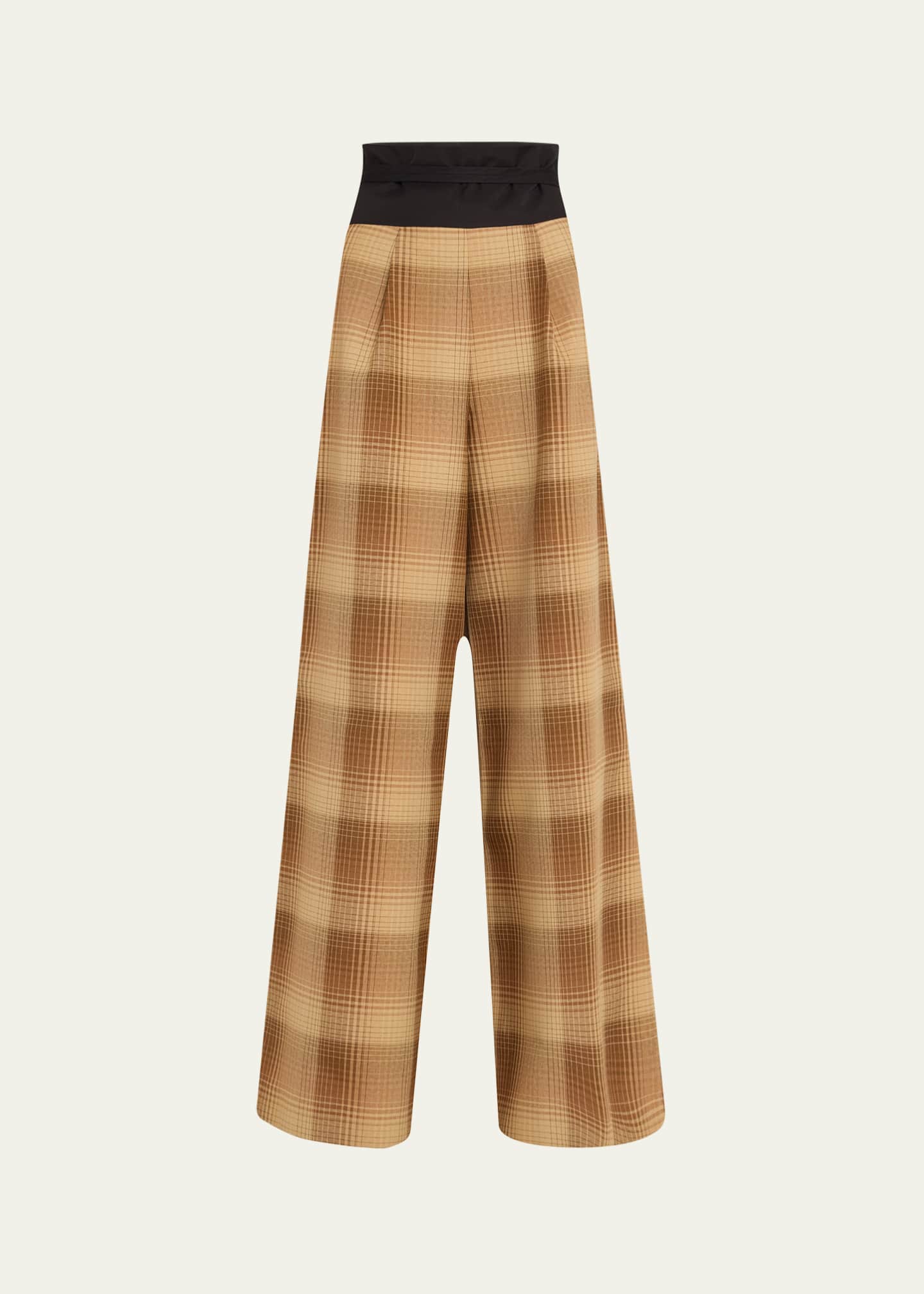 Rosie Assoulin Plaid Tie Palazzo Pants Image 1 of 5