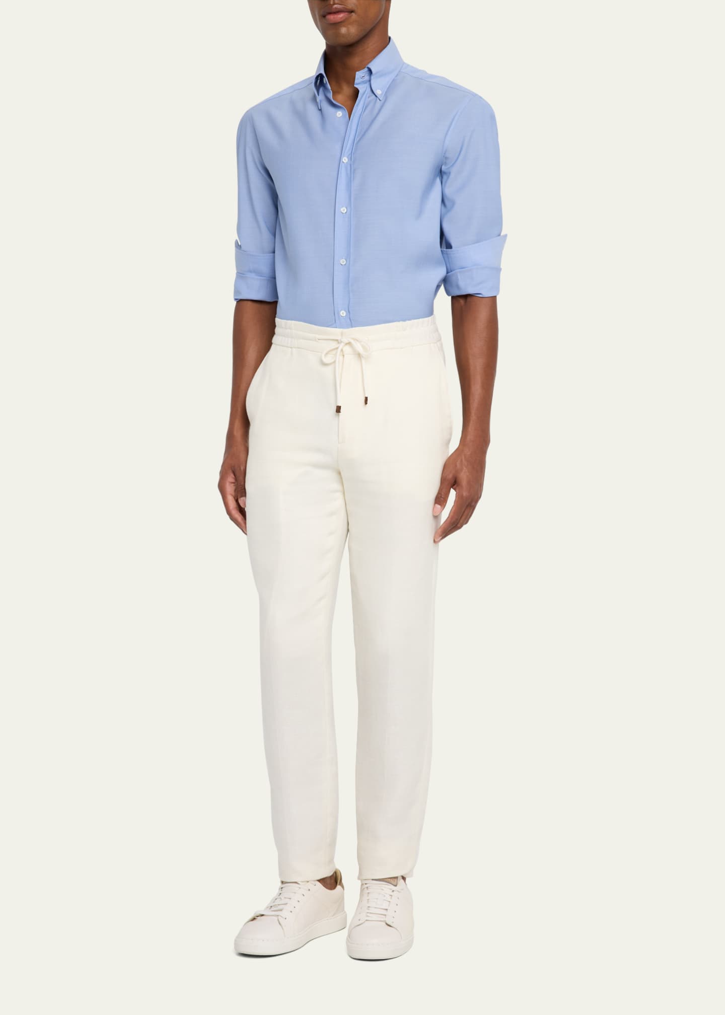 Brunello Cucinelli Men's Solid Dress Shirt Image 2 of 5