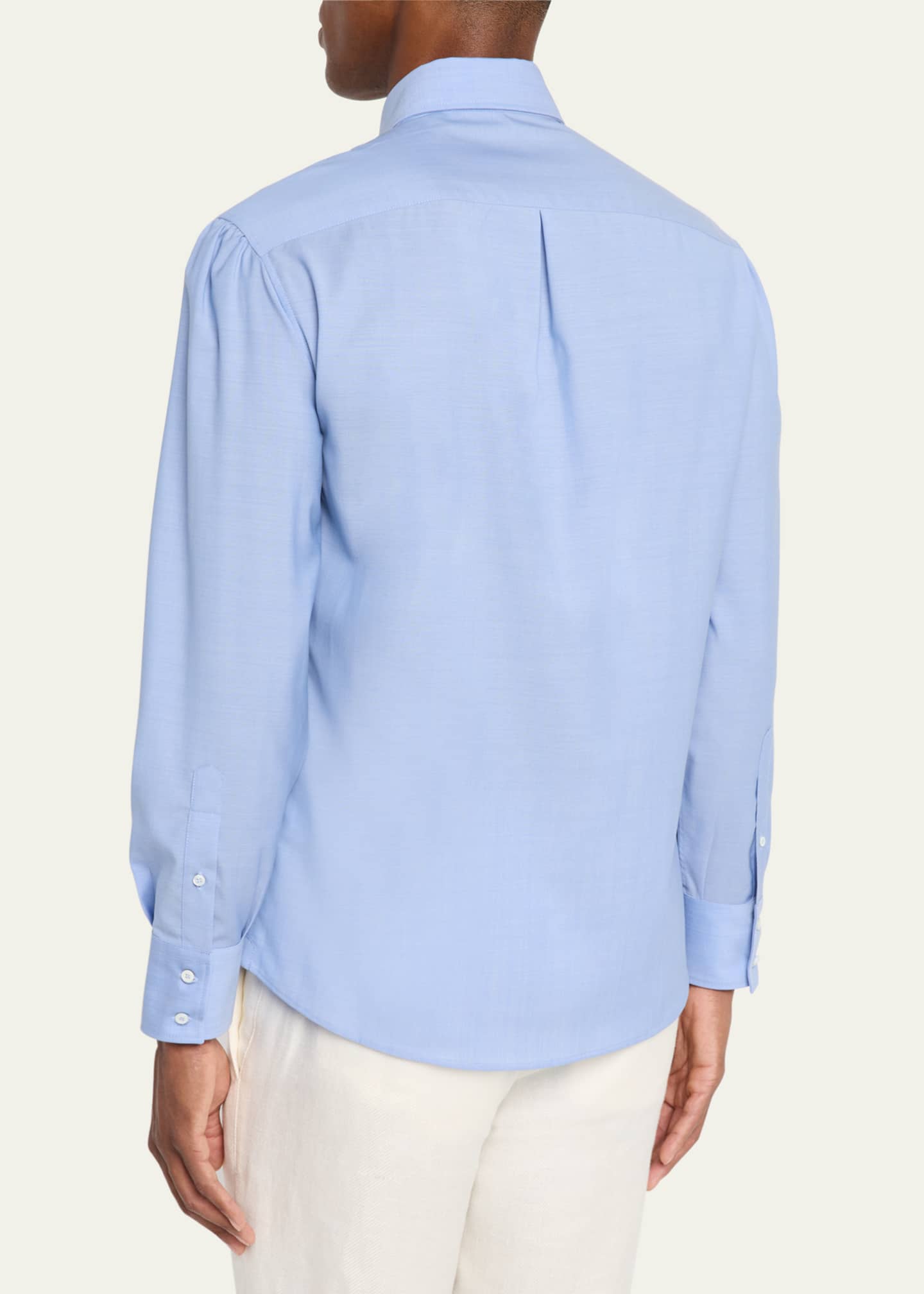 Brunello Cucinelli Men's Solid Dress Shirt Image 3 of 5