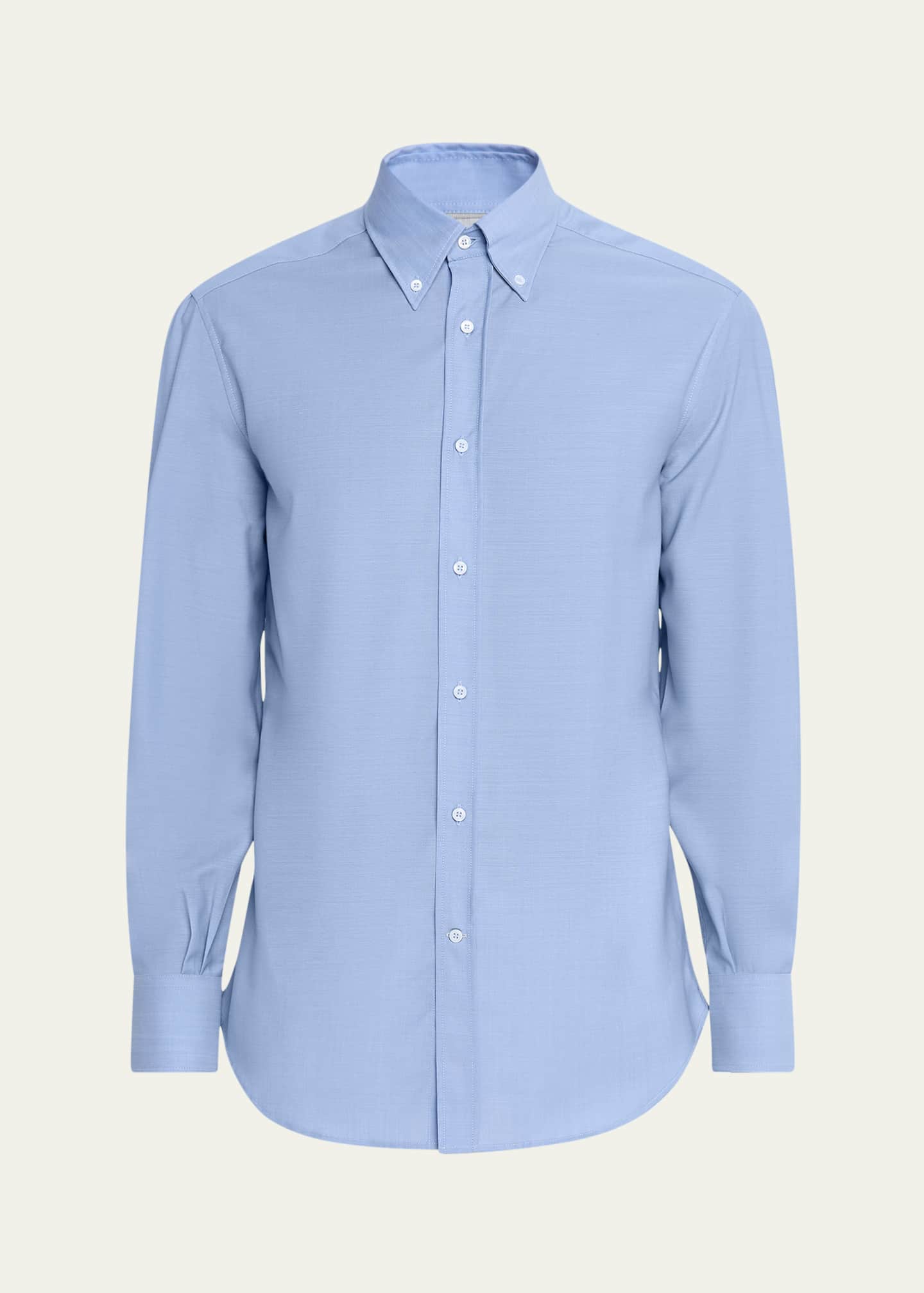 Brunello Cucinelli Men's Solid Dress Shirt Image 1 of 5
