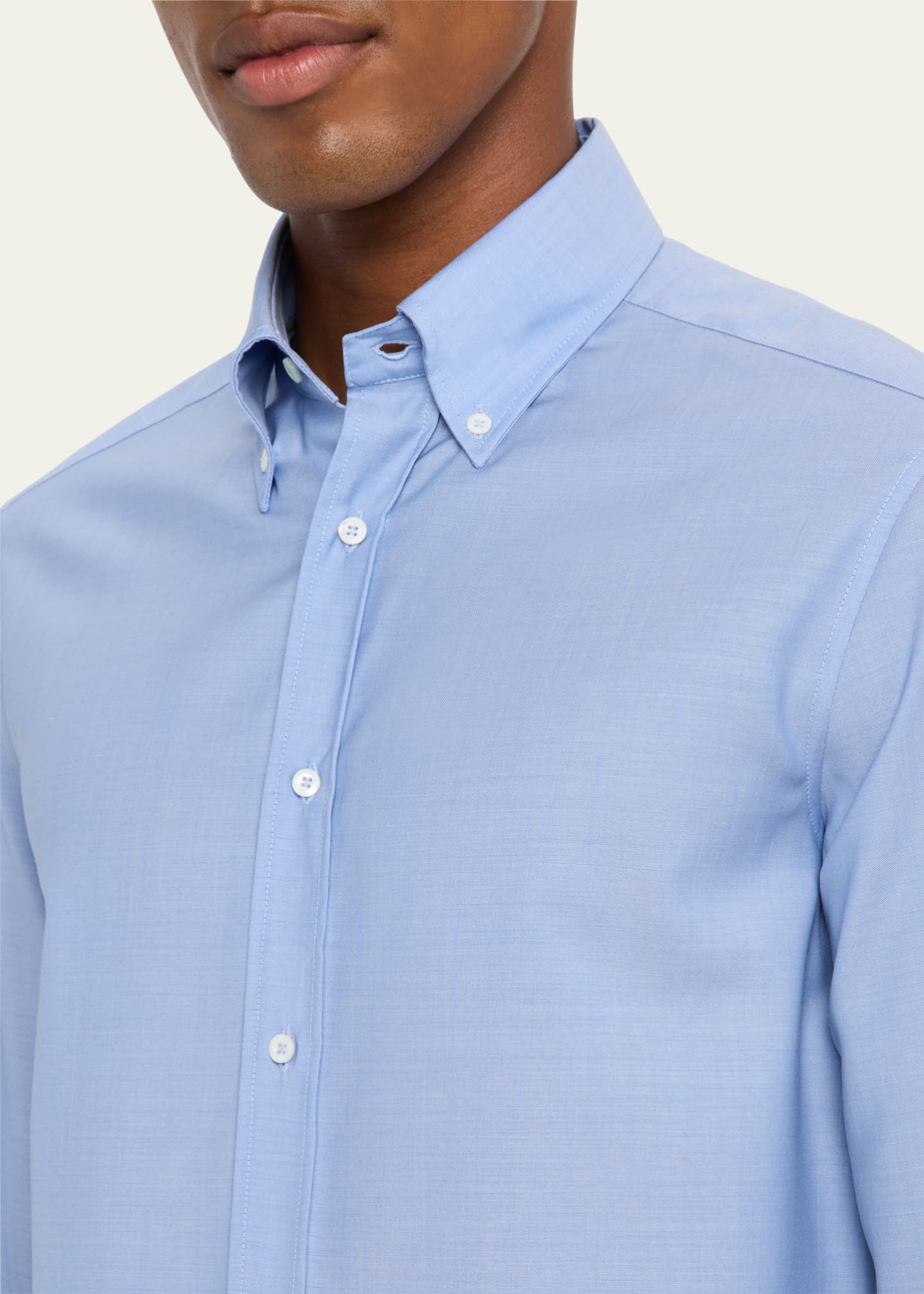 Brunello Cucinelli Men's Solid Dress Shirt Image 5 of 5