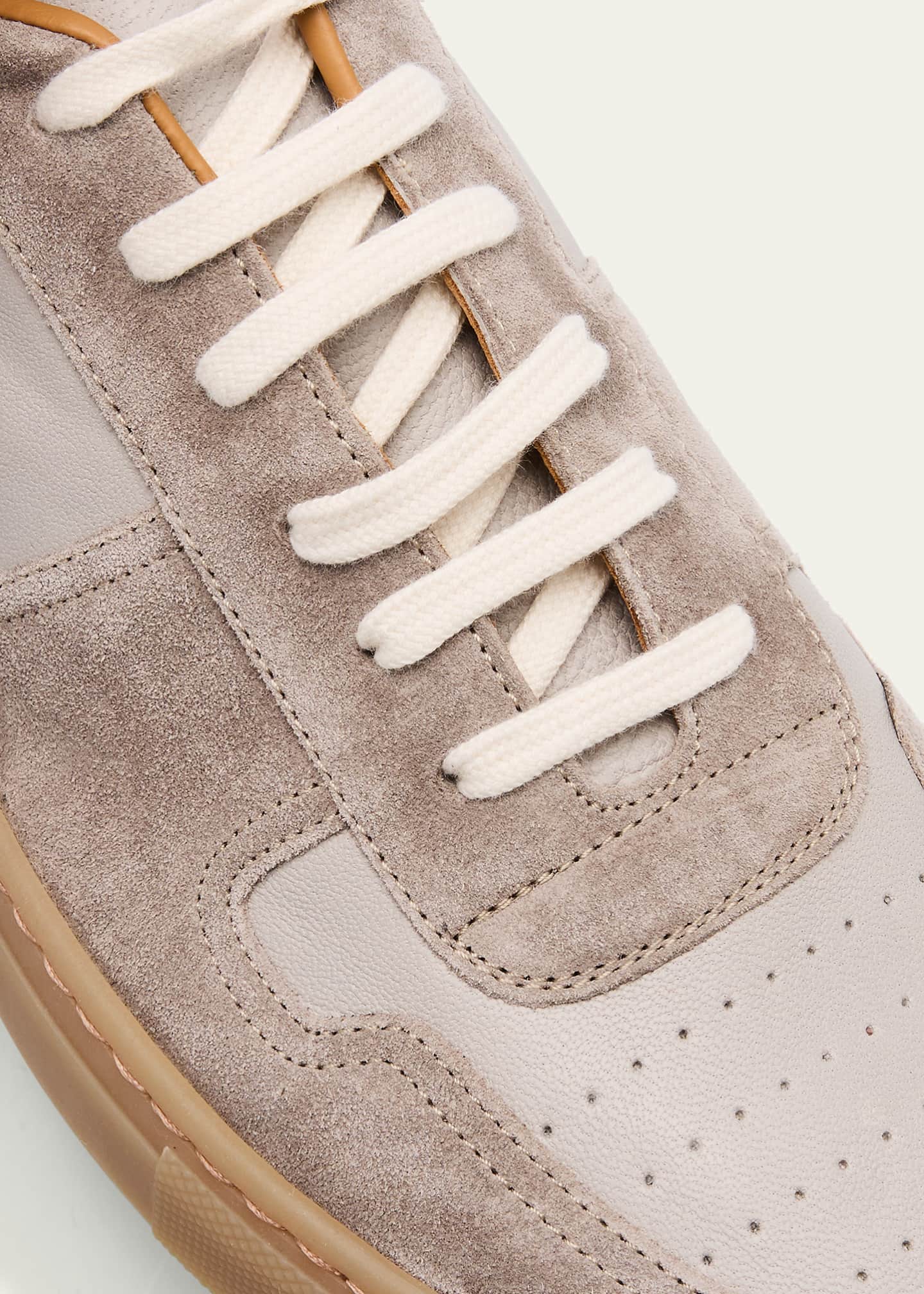 Men's Bball Duo Leather and Suede Low-Top Sneakers