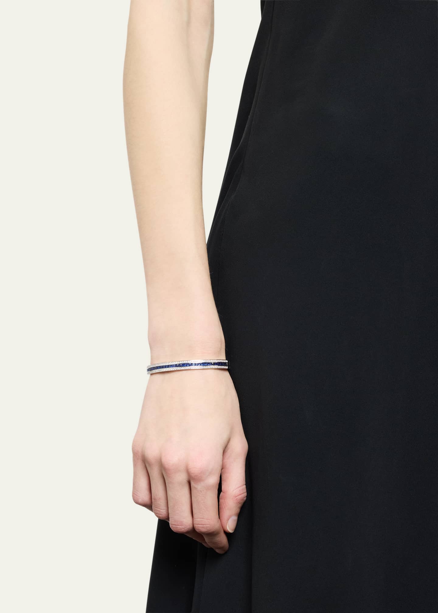Alice Van Cal The Union Diamond and Blue Sapphire Bangle Bracelet Image 2 of 4