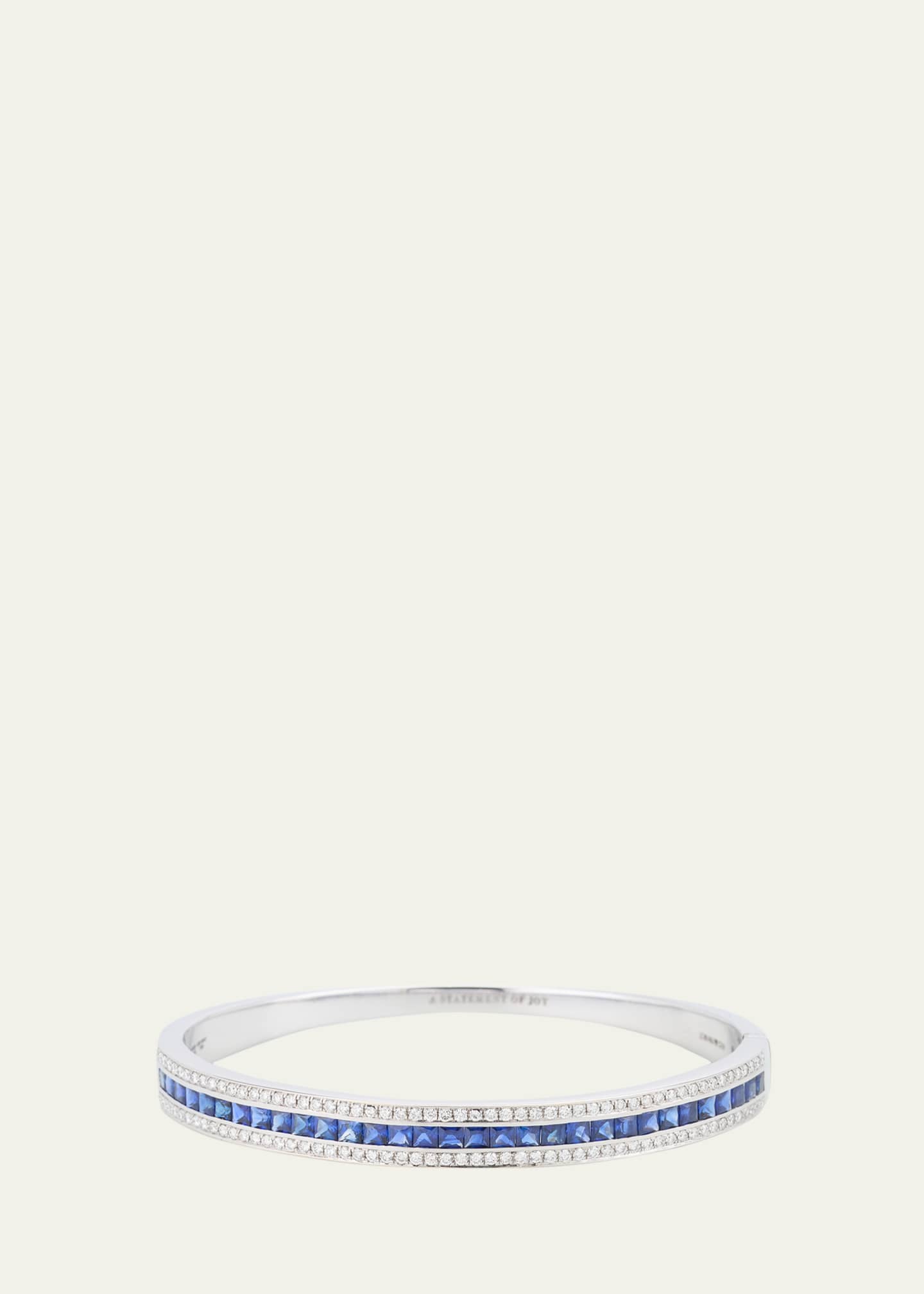Alice Van Cal The Union Diamond and Blue Sapphire Bangle Bracelet Image 1 of 4