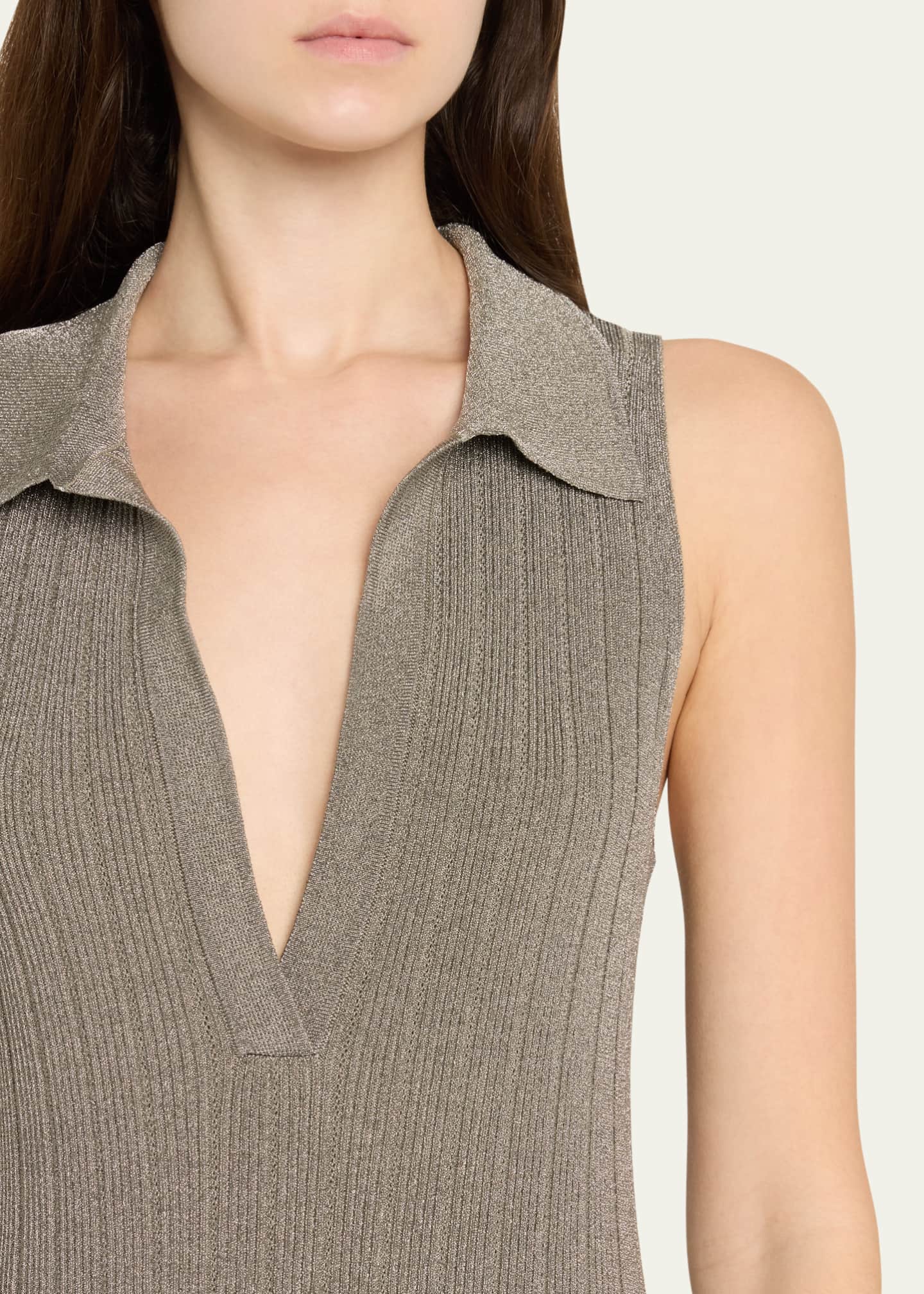 Adam Lippes Tashi Metallic Ribbed Maxi Dress Image 5 of 5