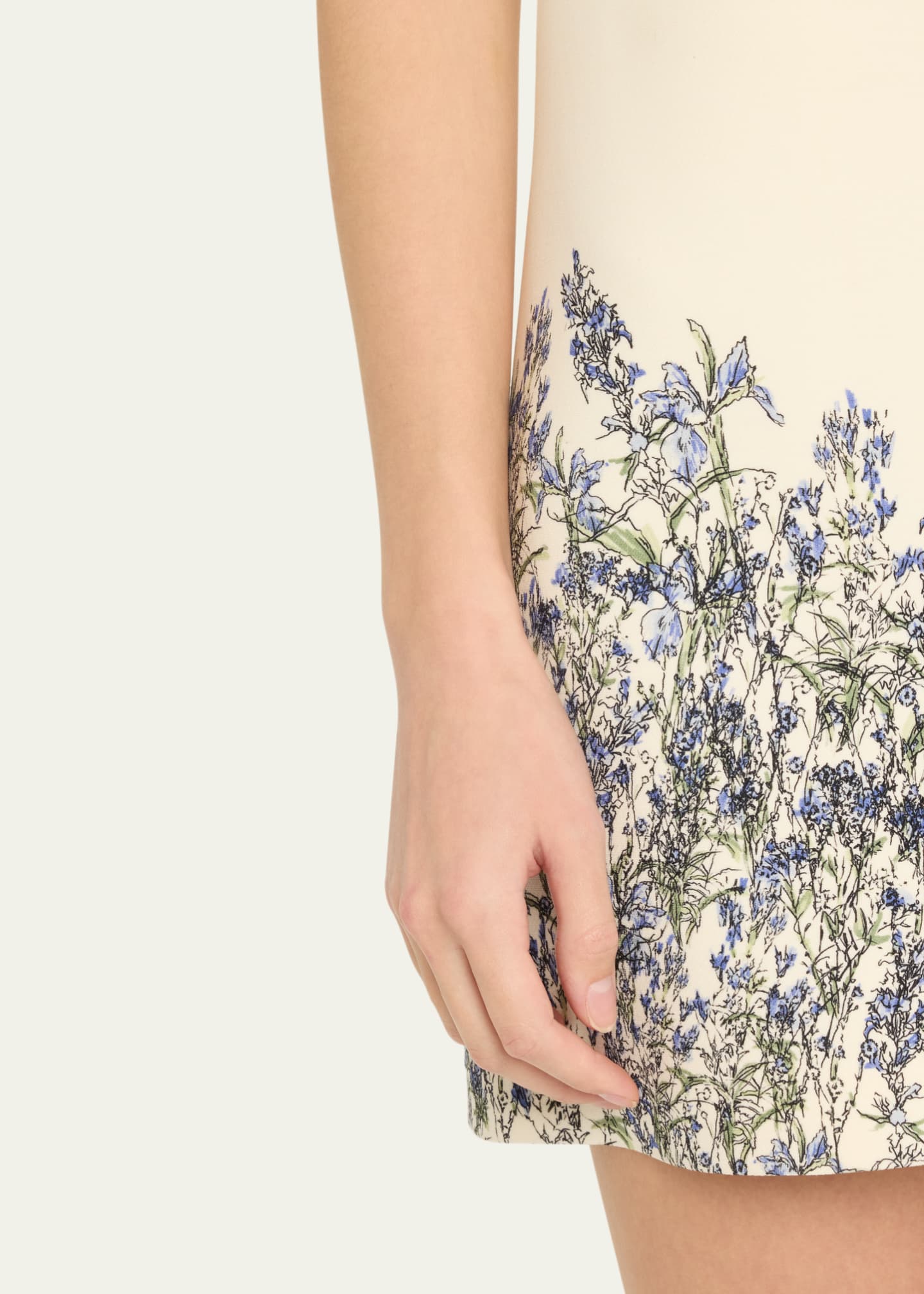 Adam Lippes Ani Floral Hem Wool Mini Dress Image 5 of 5