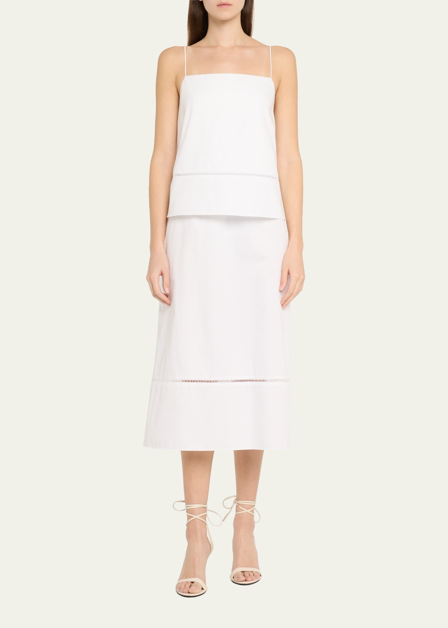 Adam Lippes Tenney Layered Poplin Midi Dress Image 2 of 5