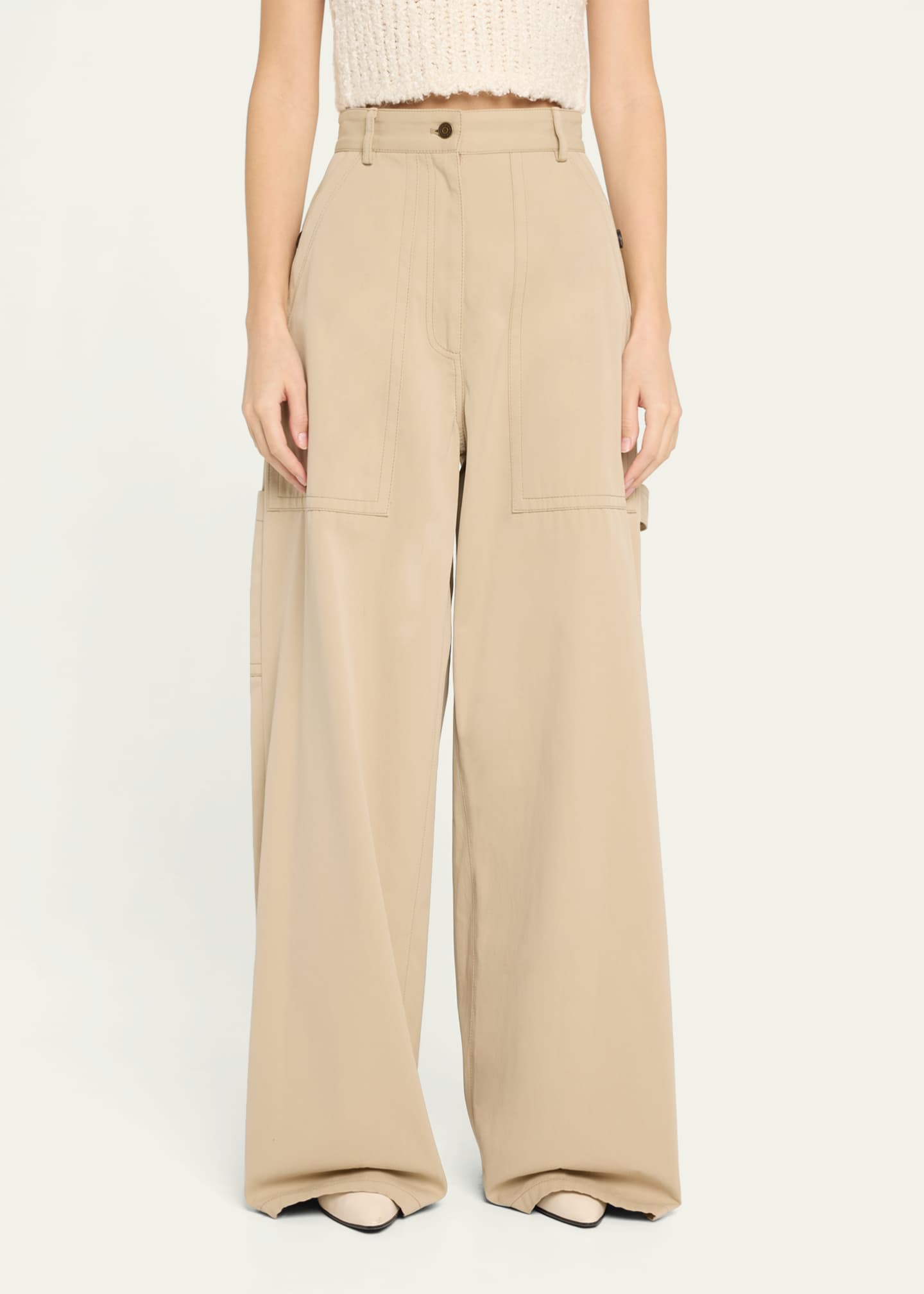 Adam Lippes Jasper Wide Leg Twill Pants Image 4 of 5