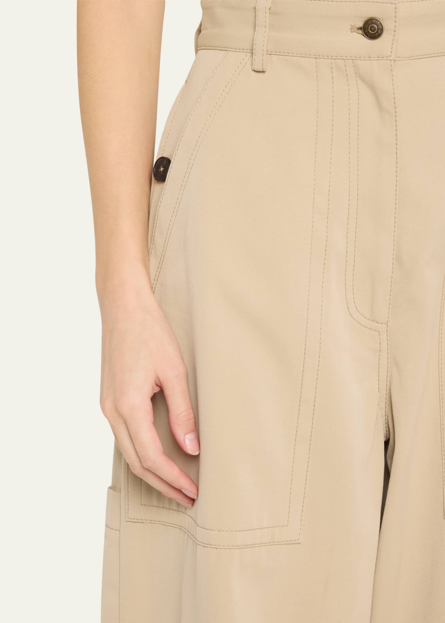 Adam Lippes Jasper Wide Leg Twill Pants Image 5 of 5