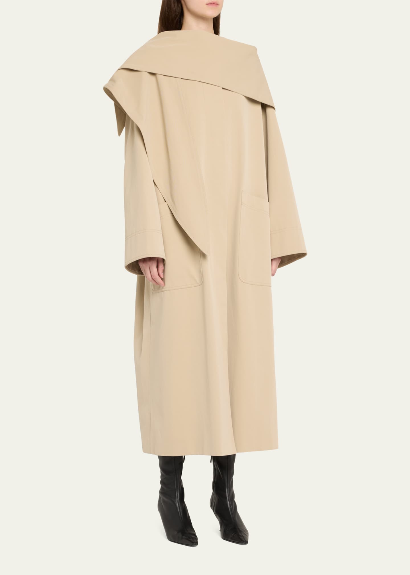 Adam Lippes Gesse Oversized Cotton Twill Coat Image 4 of 5