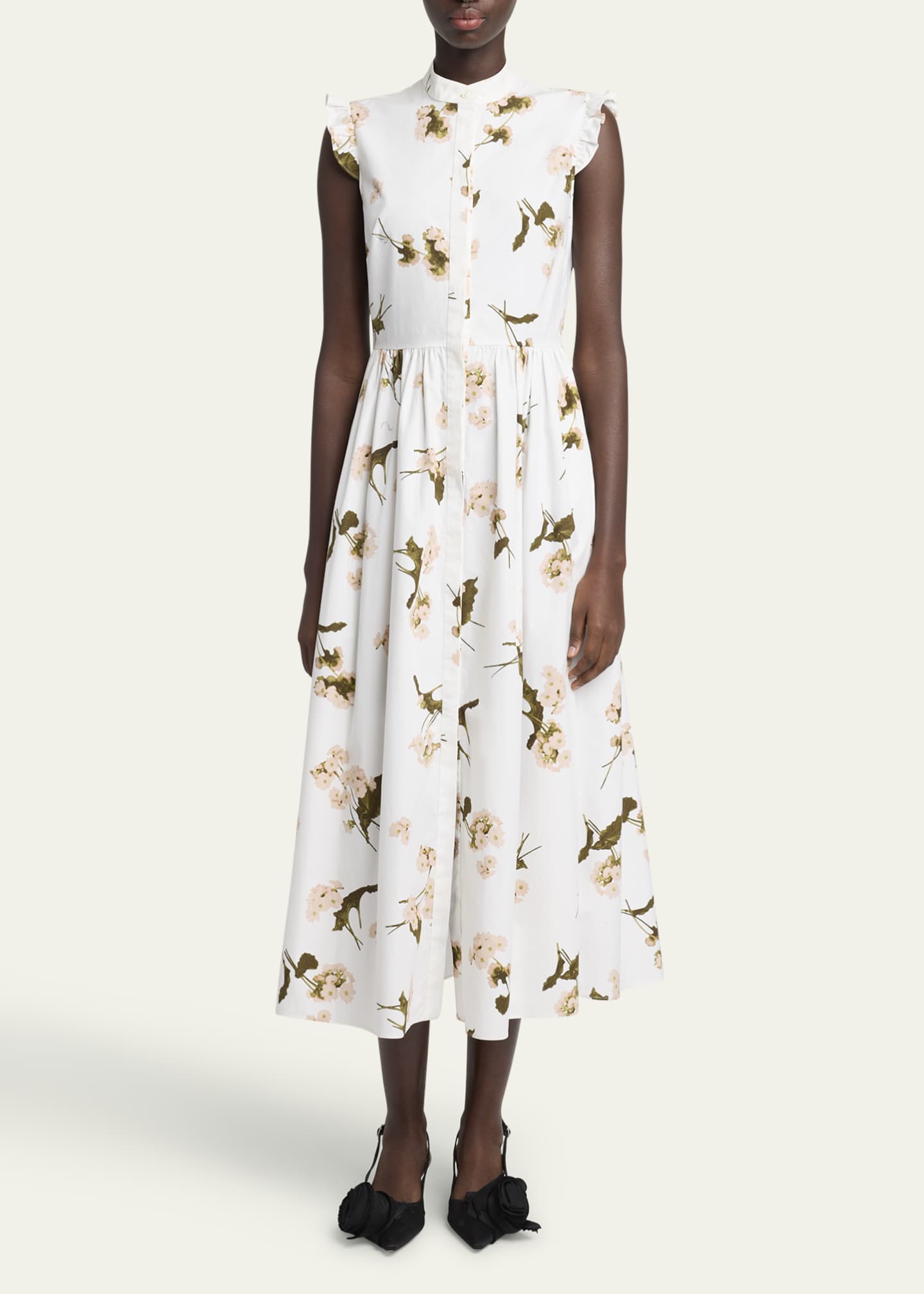 Floral Fit-Flared Midi Dress