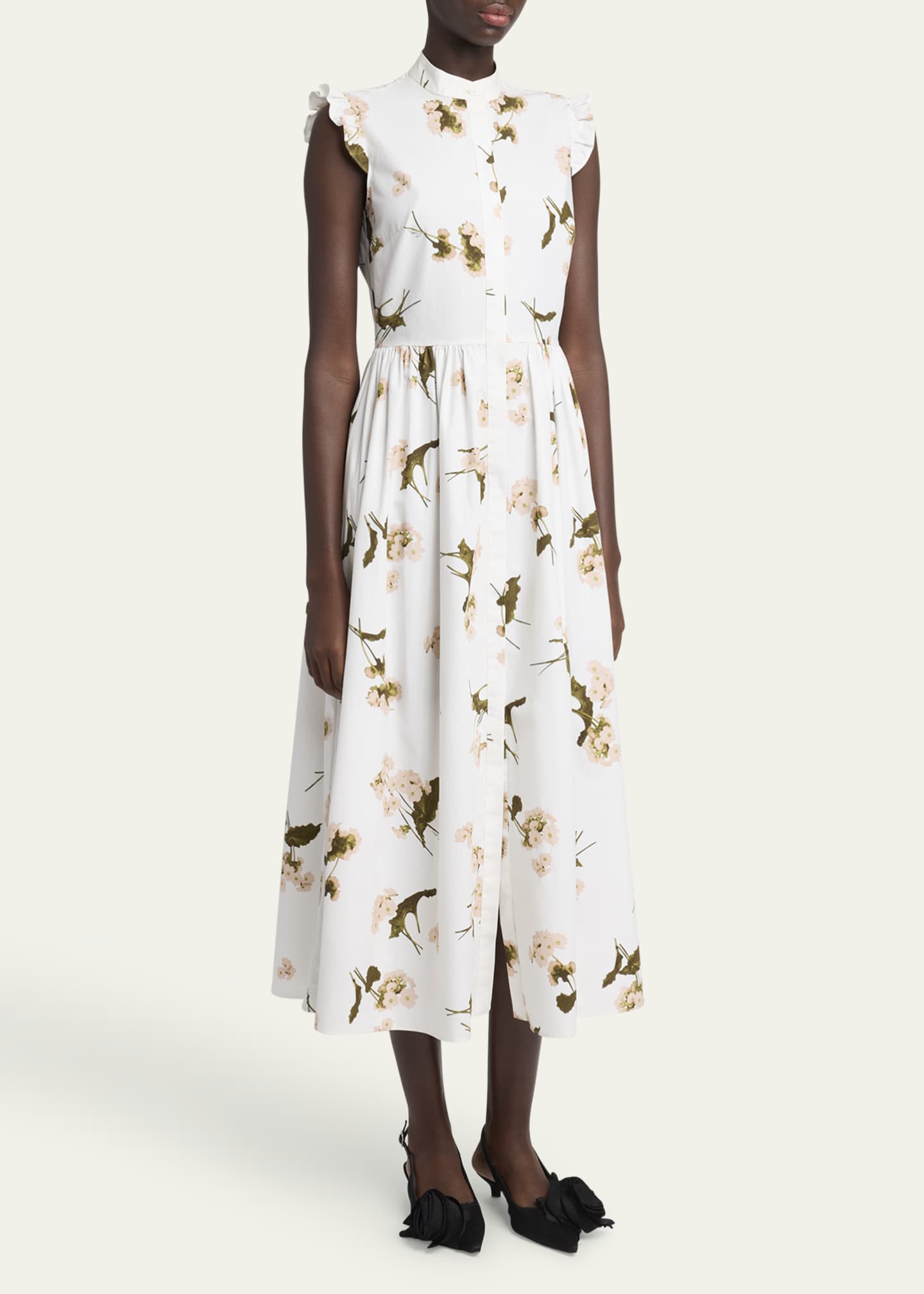 Floral Fit-Flared Midi Dress