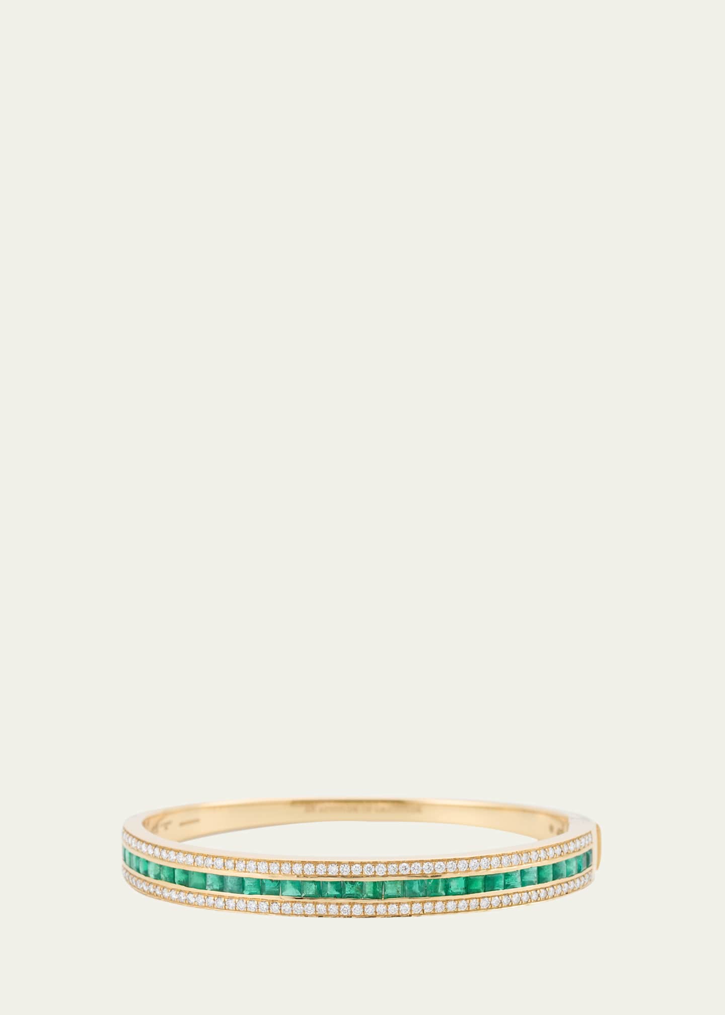 Alice Van Cal The Union Diamond and Emerald Bangle Bracelet in 18K Yellow Gold Image 1 of 4