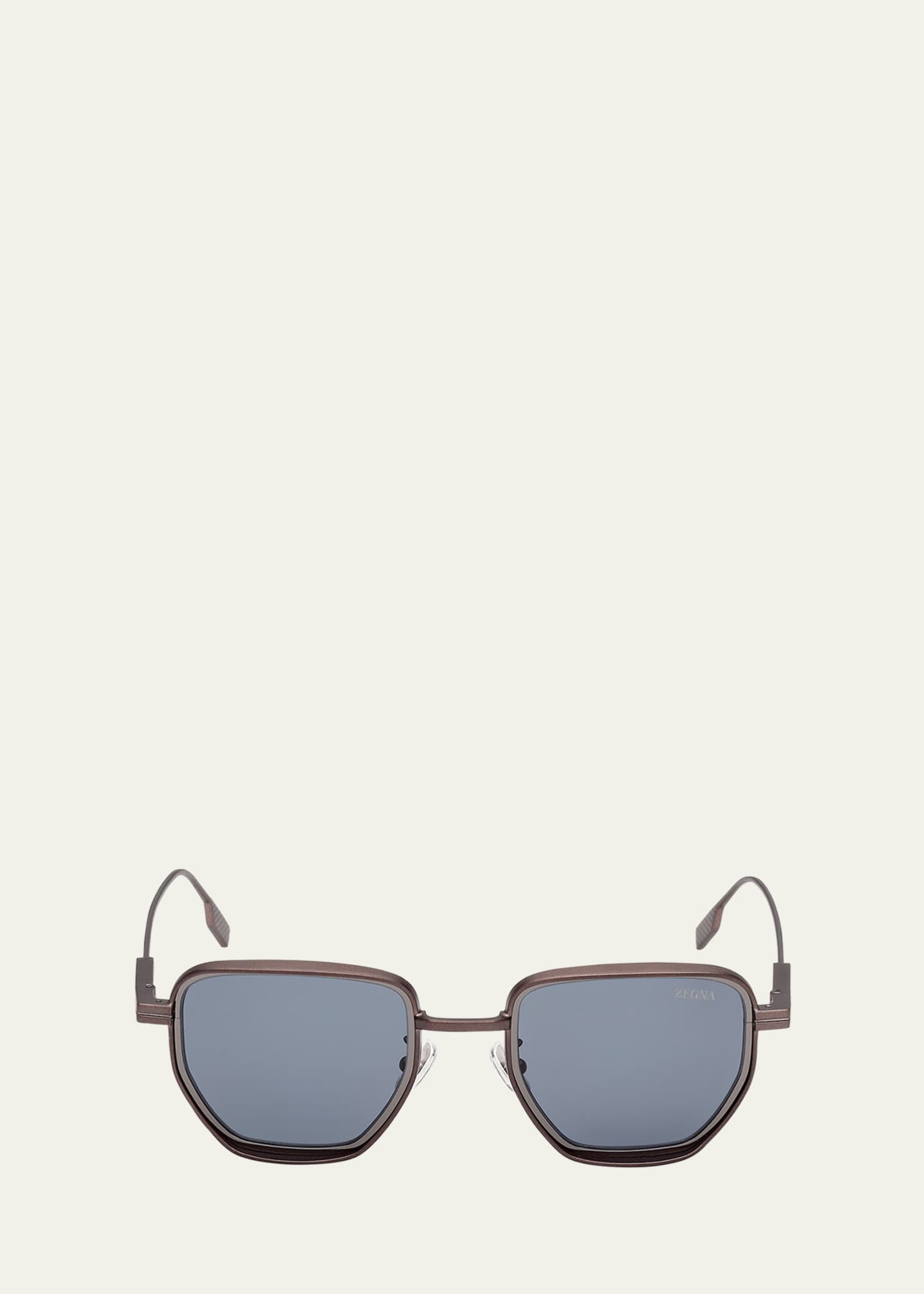 ZEGNA Men's Round Metal and Acetate Sunglasses Image 1 of 3