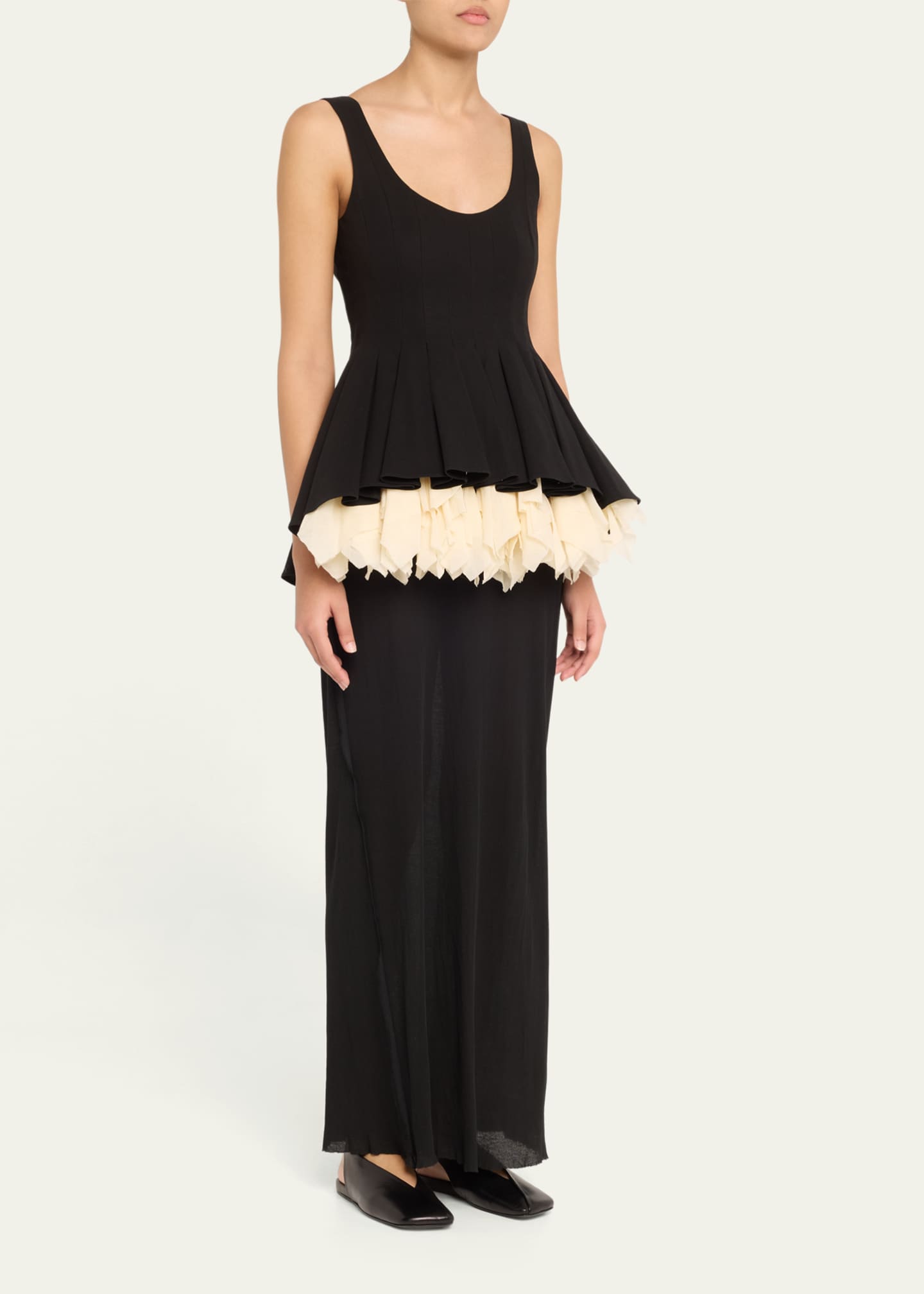 ASHLYN Leon Flower Peplum Long Dress Image 4 of 5