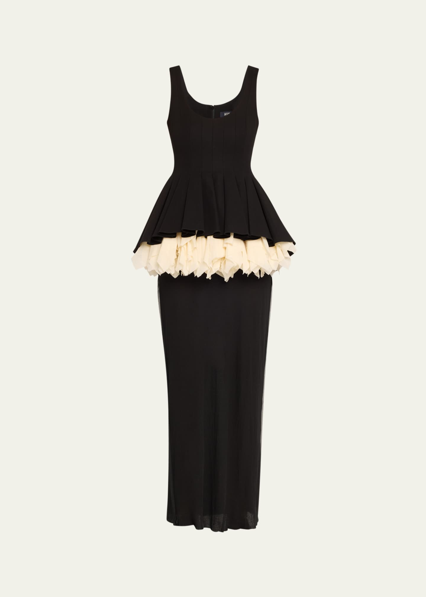 ASHLYN Leon Flower Peplum Long Dress Image 1 of 5