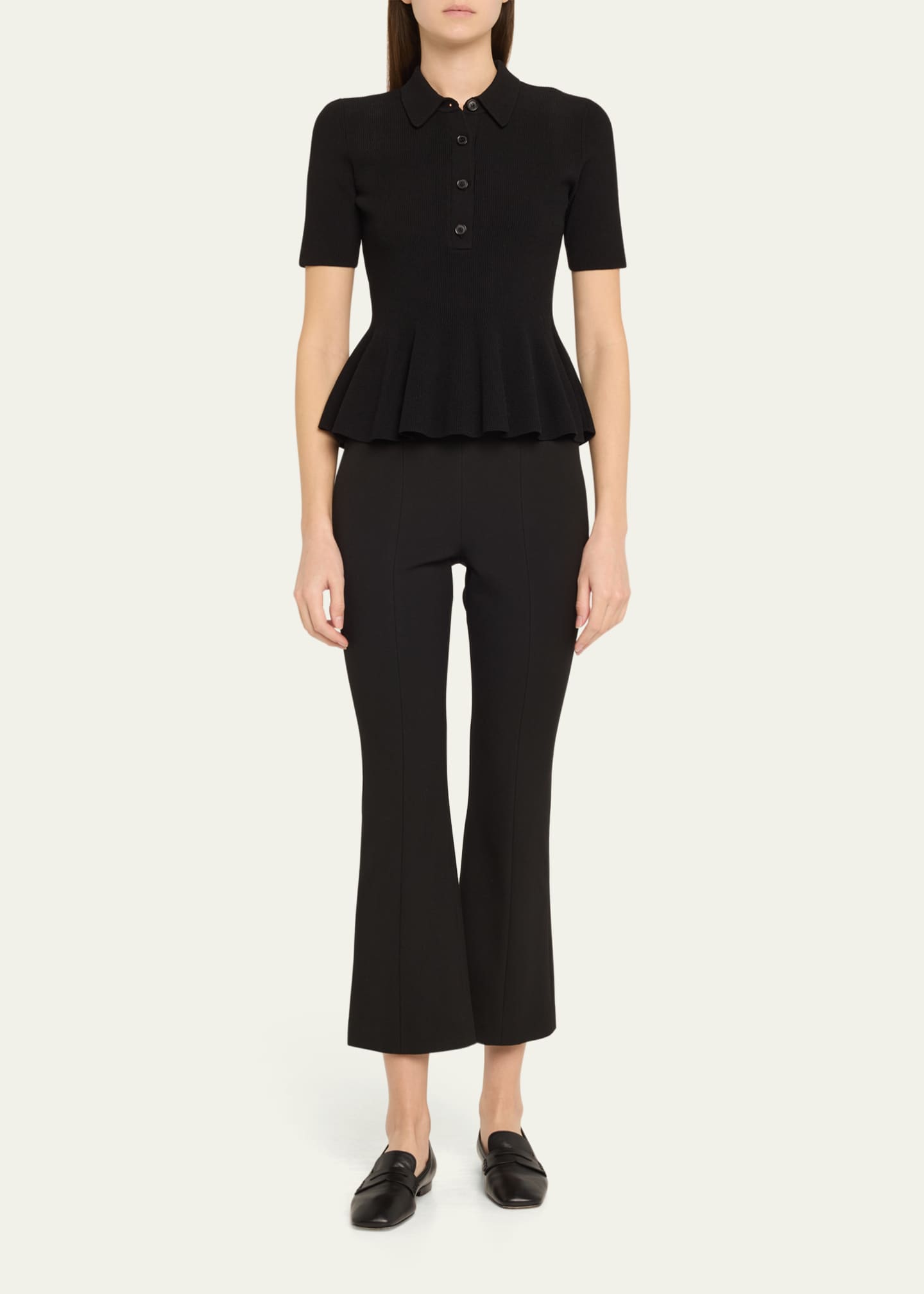 ASHLYN Milo Polo Peplum Half-Sleeve Top Image 2 of 5